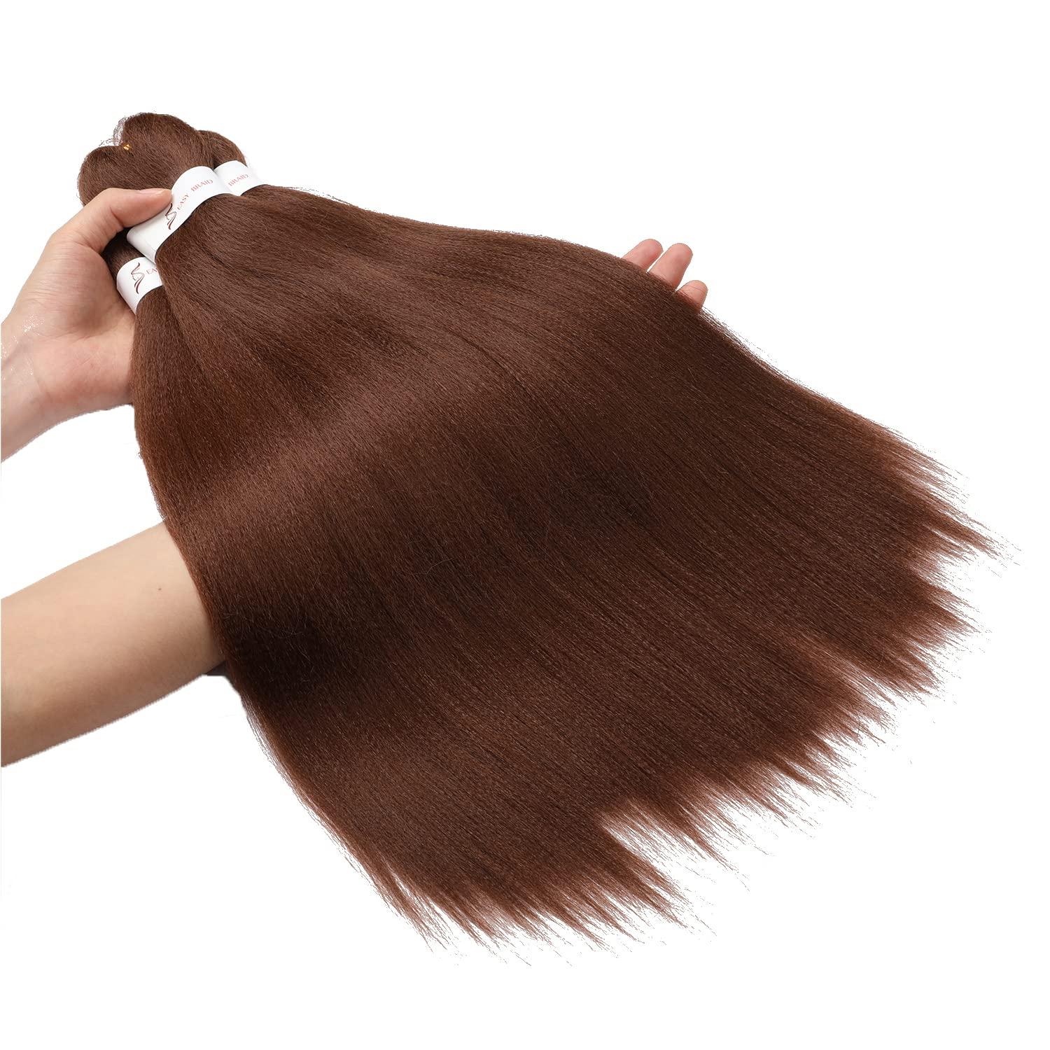 imageBraiding Hair Pre Stretched 24 inch 8 Packs Natural Black Easy Braid Synthetic Professional Soft Yaki TextureNo Itch Hot Water Setting Hair Extensions for Braids 24in1B30