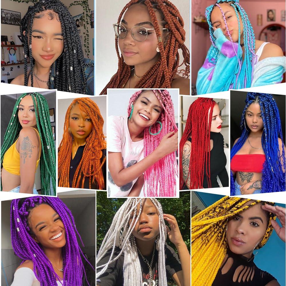 imageBraiding Hair Pre Stretched 24 inch 8 Packs Natural Black Easy Braid Synthetic Professional Soft Yaki TextureNo Itch Hot Water Setting Hair Extensions for Braids 24in1B1B