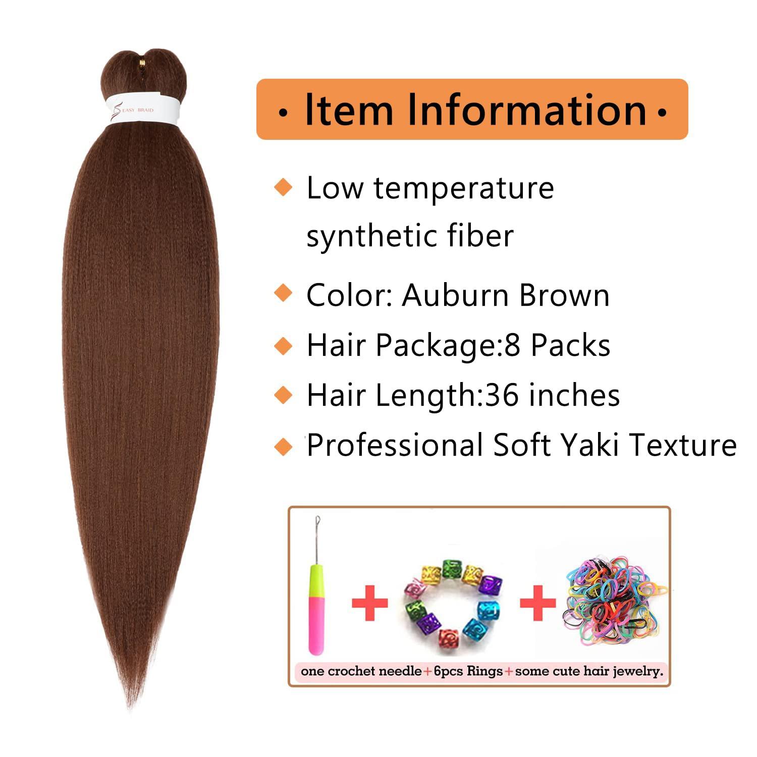 imageBraiding Hair Pre Stretched 24 inch 8 Packs Natural Black Easy Braid Synthetic Professional Soft Yaki TextureNo Itch Hot Water Setting Hair Extensions for Braids 24in1B30