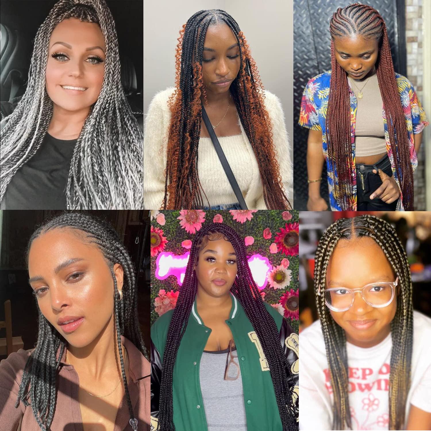 imageBraiding Hair Pre Stretched 24 inch 8 Packs Natural Black Easy Braid Synthetic Professional Soft Yaki TextureNo Itch Hot Water Setting Hair Extensions for Braids 24in1B2