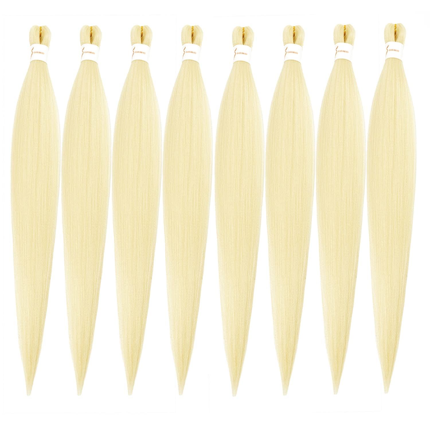 imageBraiding Hair Pre Stretched 24 inch 8 Packs Natural Black Easy Braid Synthetic Professional Soft Yaki TextureNo Itch Hot Water Setting Hair Extensions for Braids 24in1B613