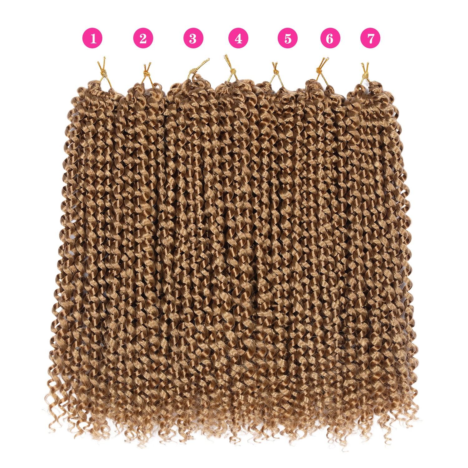 imageUbeleco Passion Twist Hair 18 Inch 6 Packs x22 strands pack132 Strands Full Head Water Wave Crochet Hair Long Curly Braiding Hair Spring Twist Braids Hair Extensions for Black Women27
