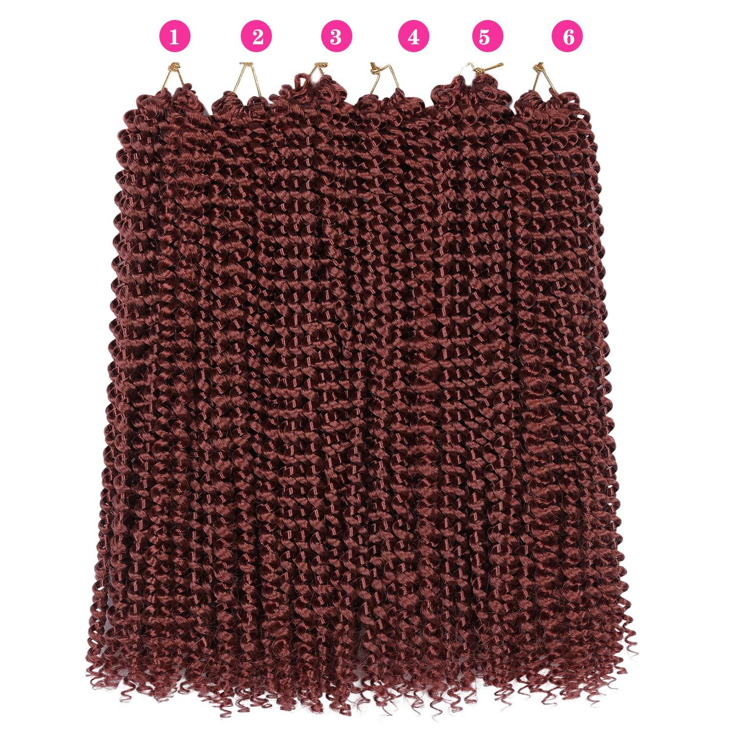 imageUbeleco Passion Twist Hair 18 Inch 6 Packs x22 strands pack132 Strands Full Head Water Wave Crochet Hair Long Curly Braiding Hair Spring Twist Braids Hair Extensions for Black Women350