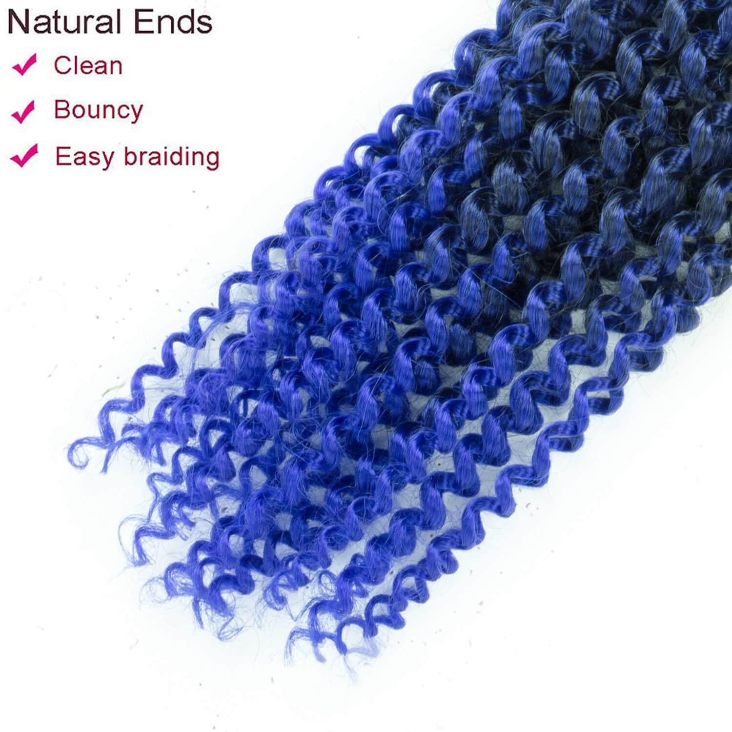 imageUbeleco Passion Twist Hair 18 Inch 6 Packs x22 strands pack132 Strands Full Head Water Wave Crochet Hair Long Curly Braiding Hair Spring Twist Braids Hair Extensions for Black Women1BBlue