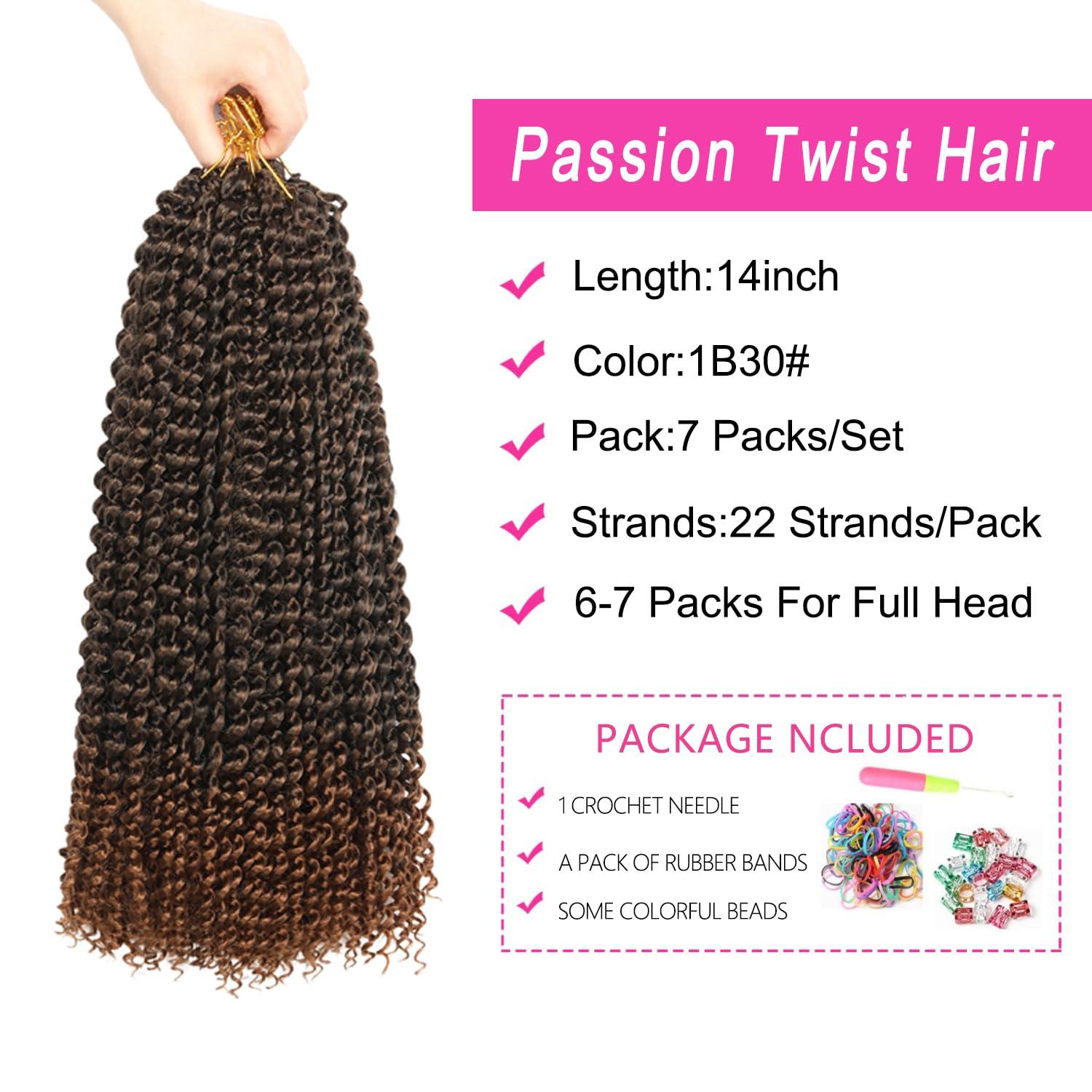 imageUbeleco Passion Twist Hair 18 Inch 6 Packs x22 strands pack132 Strands Full Head Water Wave Crochet Hair Long Curly Braiding Hair Spring Twist Braids Hair Extensions for Black Women1B30