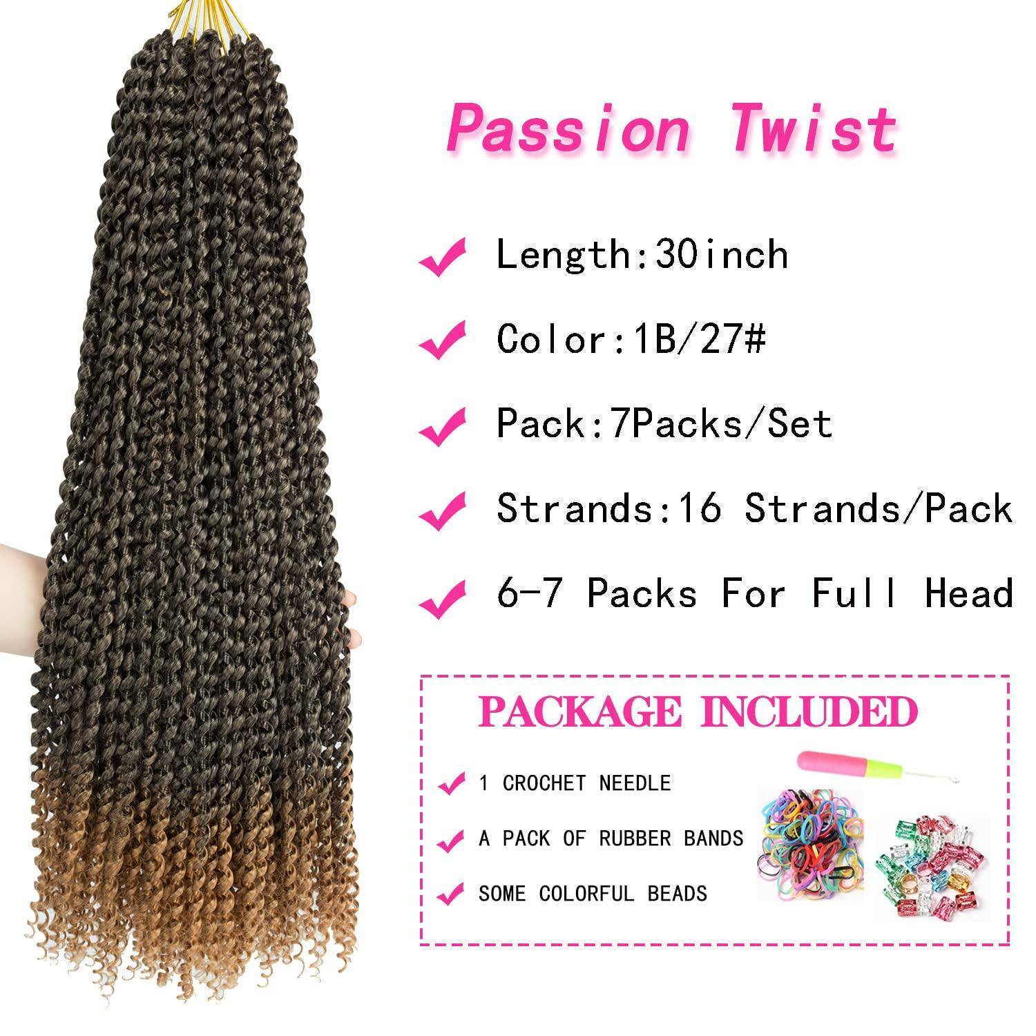 imageUbeleco Passion Twist Hair 18 Inch 6 Packs x22 strands pack132 Strands Full Head Water Wave Crochet Hair Long Curly Braiding Hair Spring Twist Braids Hair Extensions for Black Women1B27