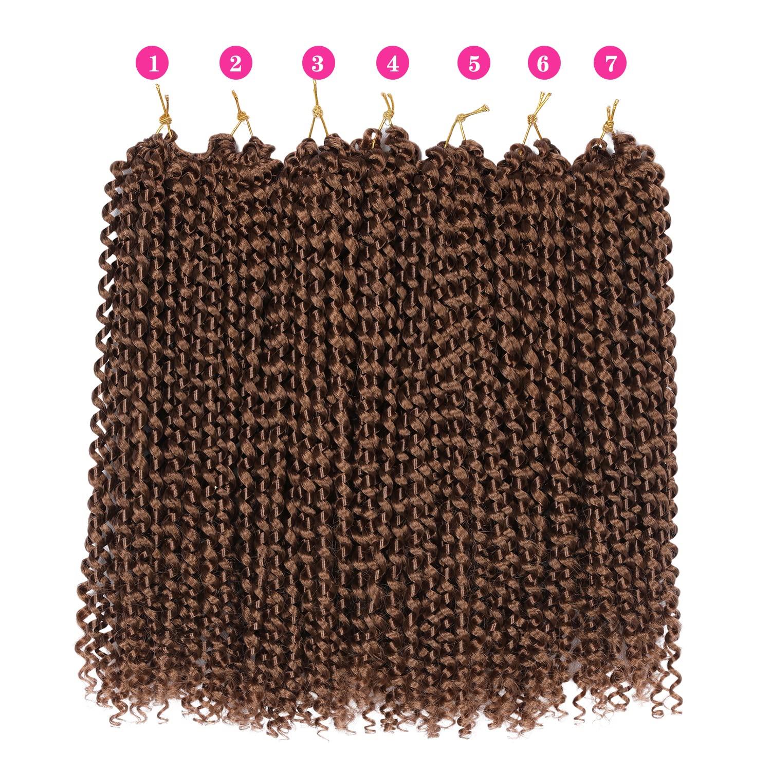 imageUbeleco Passion Twist Hair 18 Inch 6 Packs x22 strands pack132 Strands Full Head Water Wave Crochet Hair Long Curly Braiding Hair Spring Twist Braids Hair Extensions for Black Women30