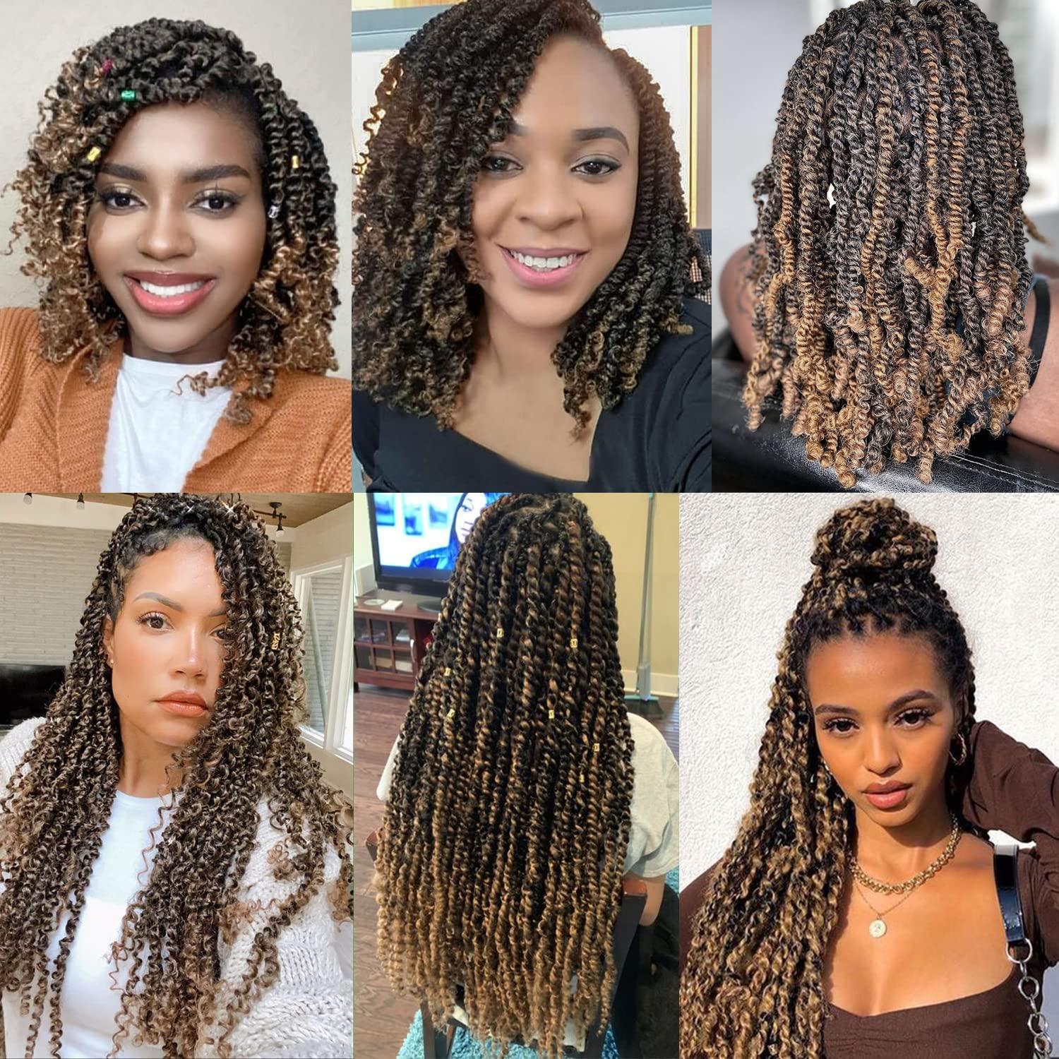 imageUbeleco Passion Twist Hair 18 Inch 6 Packs x22 strands pack132 Strands Full Head Water Wave Crochet Hair Long Curly Braiding Hair Spring Twist Braids Hair Extensions for Black Women1B27