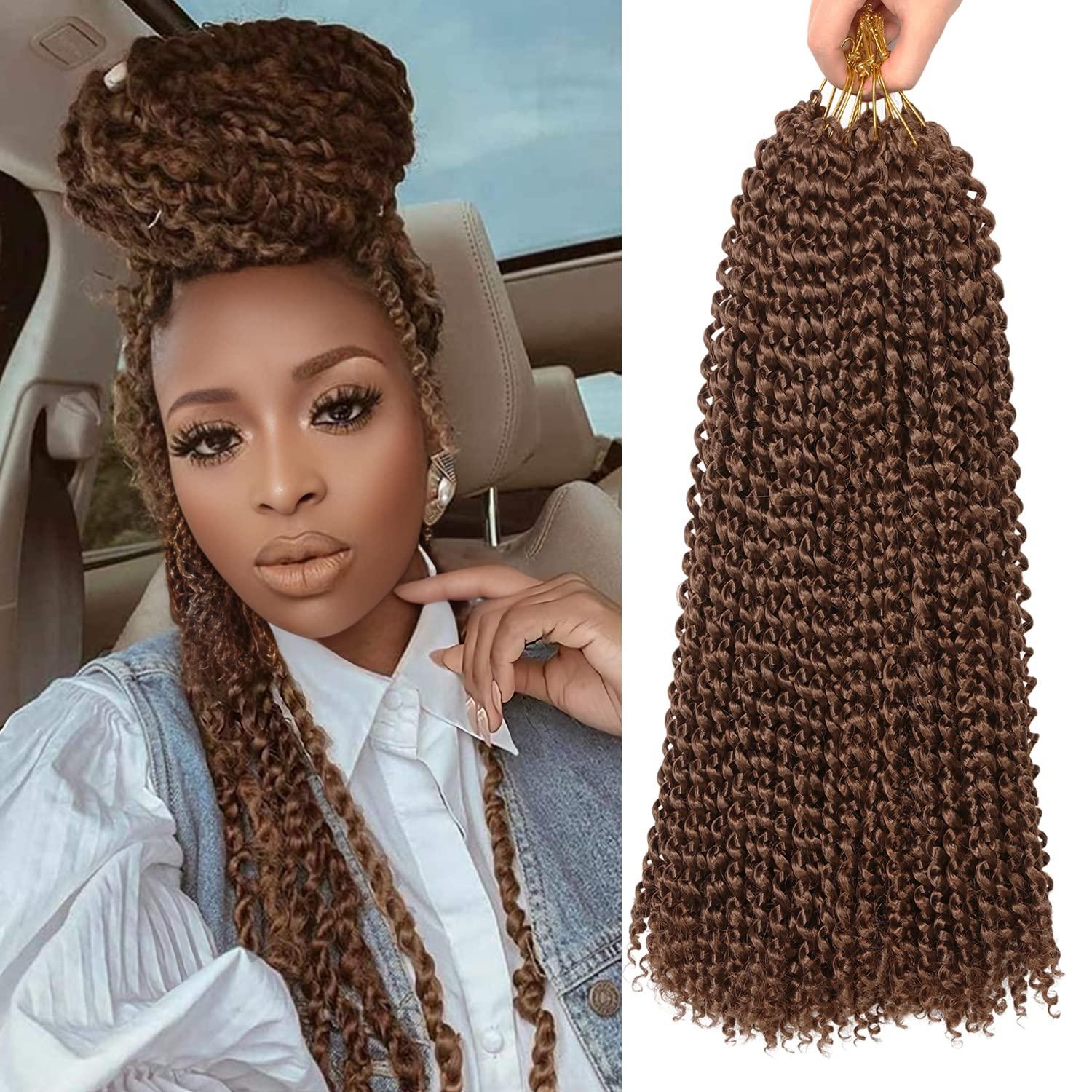 imageUbeleco Passion Twist Hair 18 Inch 6 Packs x22 strands pack132 Strands Full Head Water Wave Crochet Hair Long Curly Braiding Hair Spring Twist Braids Hair Extensions for Black Women30