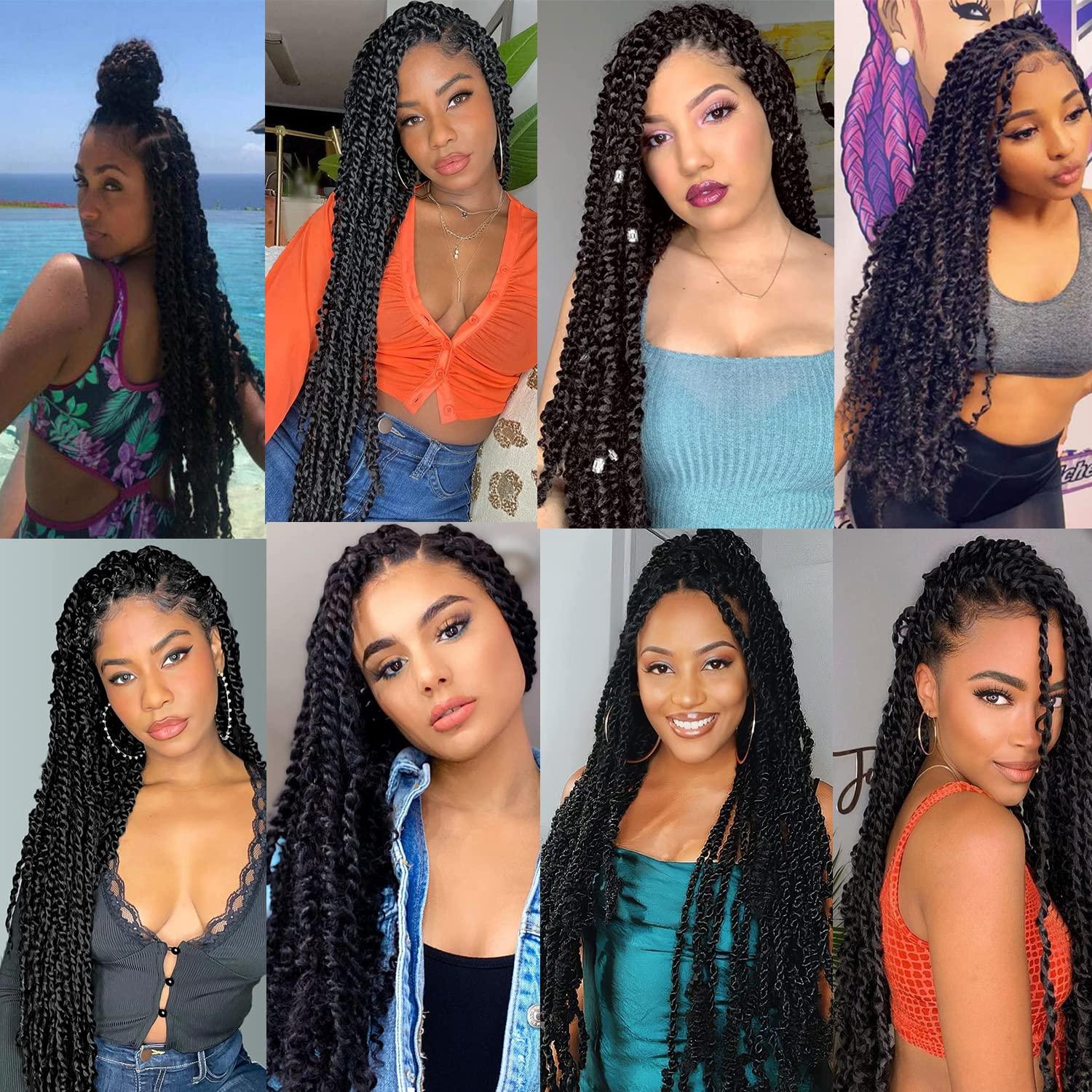imageUbeleco Passion Twist Hair 18 Inch 6 Packs x22 strands pack132 Strands Full Head Water Wave Crochet Hair Long Curly Braiding Hair Spring Twist Braids Hair Extensions for Black Women1