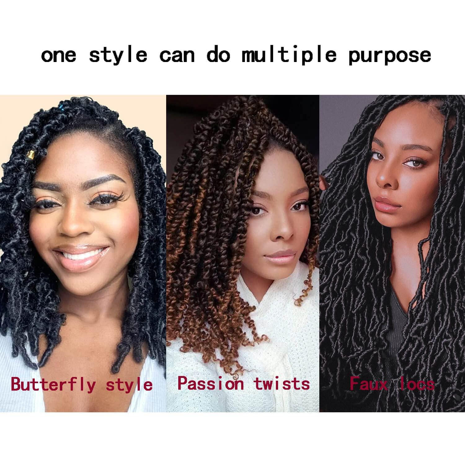 imageUbeleco Passion Twist Hair 18 Inch 6 Packs x22 strands pack132 Strands Full Head Water Wave Crochet Hair Long Curly Braiding Hair Spring Twist Braids Hair Extensions for Black Women1BBlue