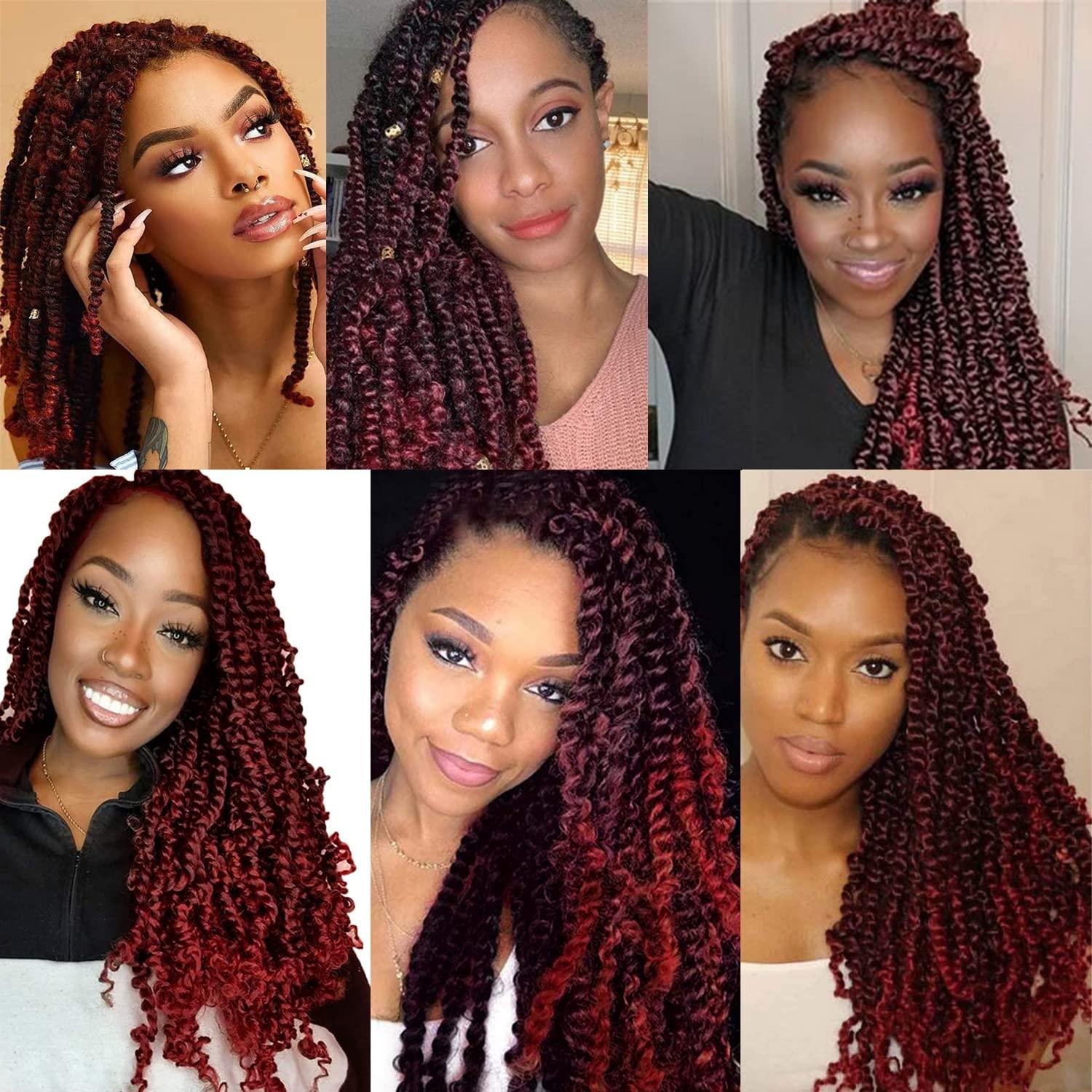 imageUbeleco Passion Twist Hair 18 Inch 6 Packs x22 strands pack132 Strands Full Head Water Wave Crochet Hair Long Curly Braiding Hair Spring Twist Braids Hair Extensions for Black Women1BBug