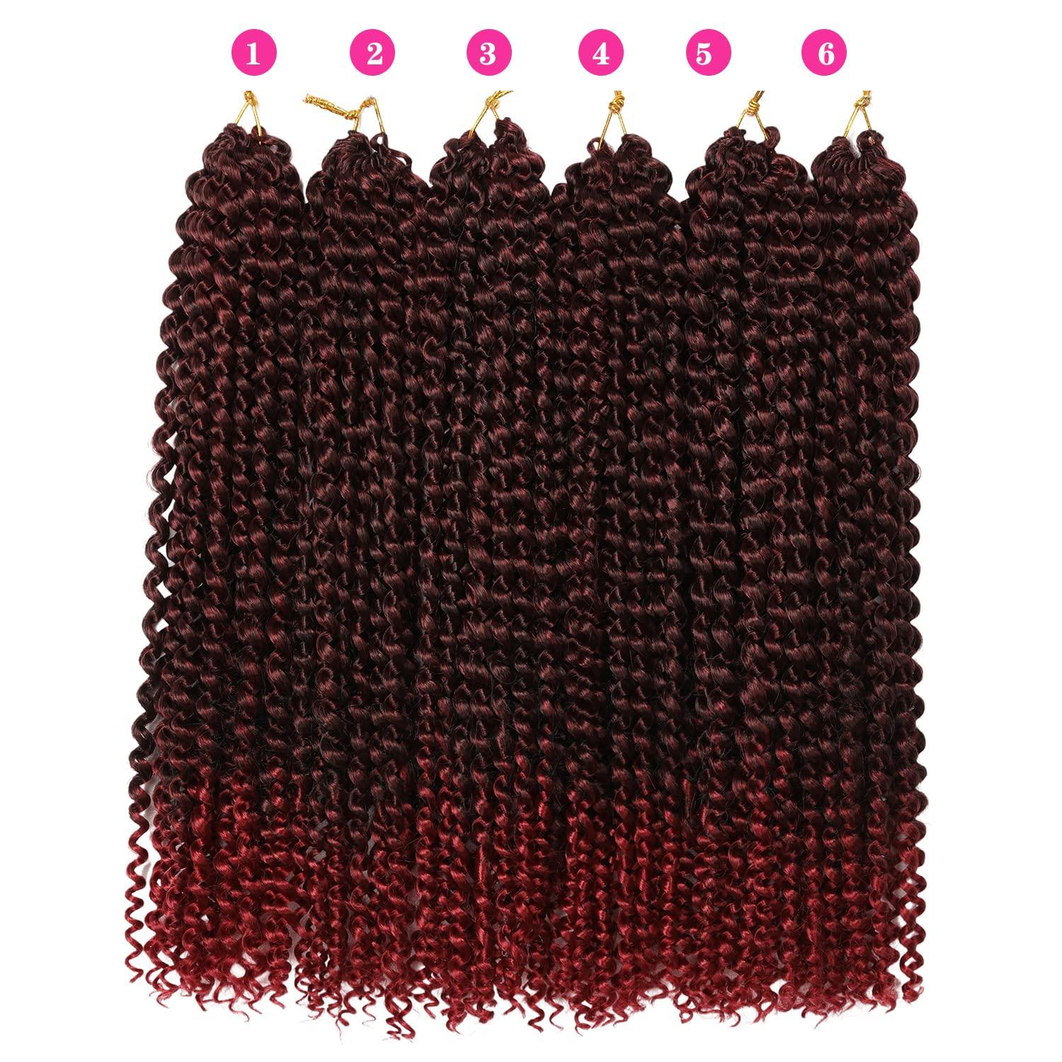 imageUbeleco Passion Twist Hair 18 Inch 6 Packs x22 strands pack132 Strands Full Head Water Wave Crochet Hair Long Curly Braiding Hair Spring Twist Braids Hair Extensions for Black Women1BBug