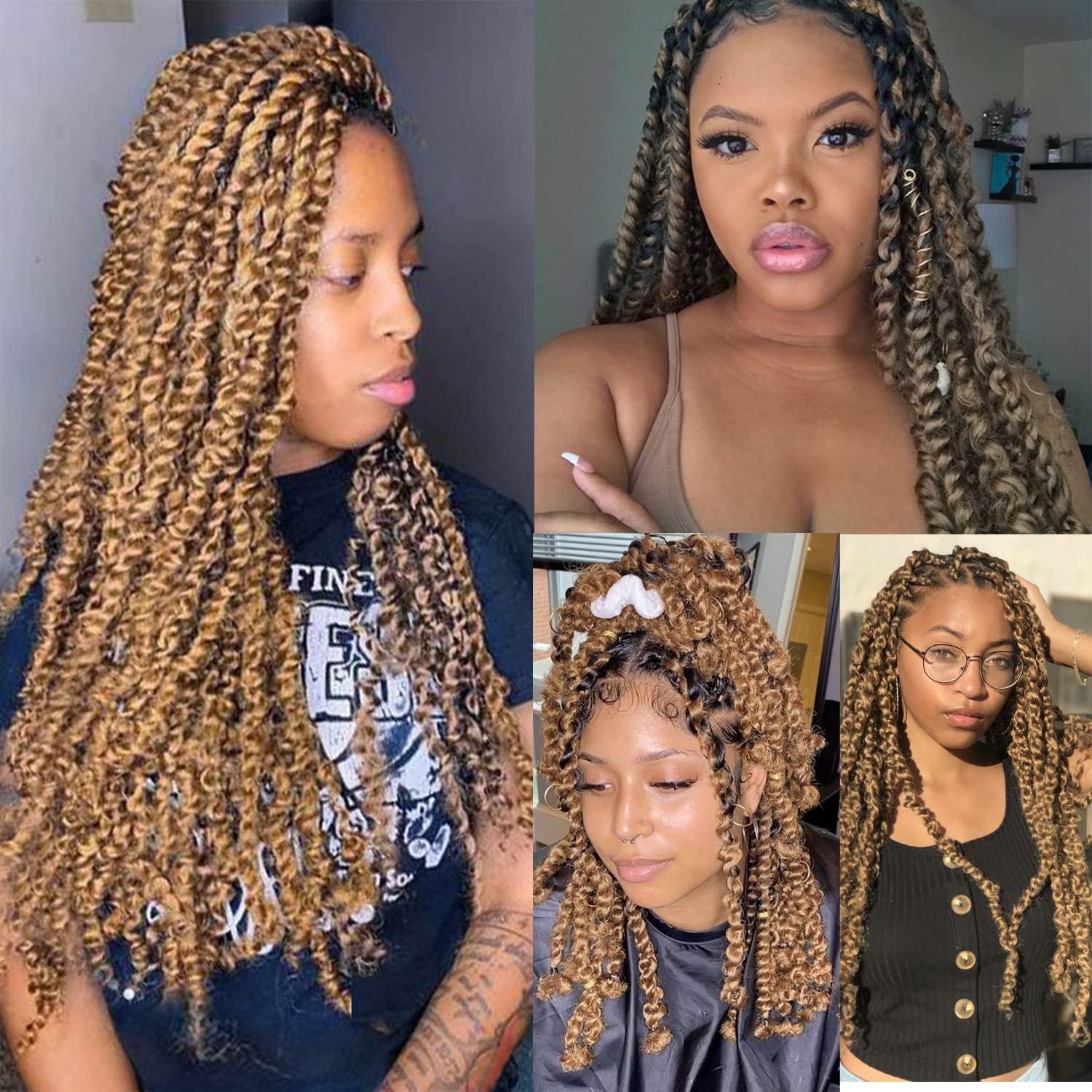 imageUbeleco Passion Twist Hair 18 Inch 6 Packs x22 strands pack132 Strands Full Head Water Wave Crochet Hair Long Curly Braiding Hair Spring Twist Braids Hair Extensions for Black Women27
