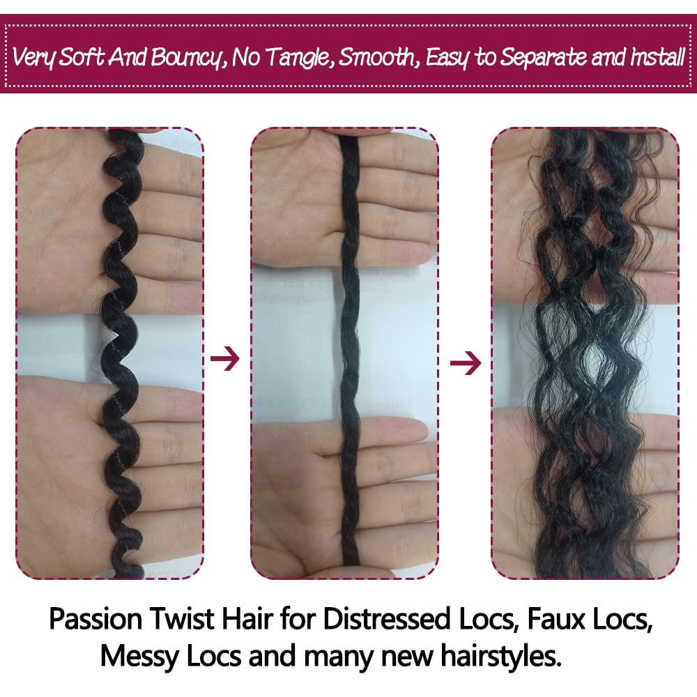 imageUbeleco Passion Twist Hair 18 Inch 6 Packs x22 strands pack132 Strands Full Head Water Wave Crochet Hair Long Curly Braiding Hair Spring Twist Braids Hair Extensions for Black Women1BGray