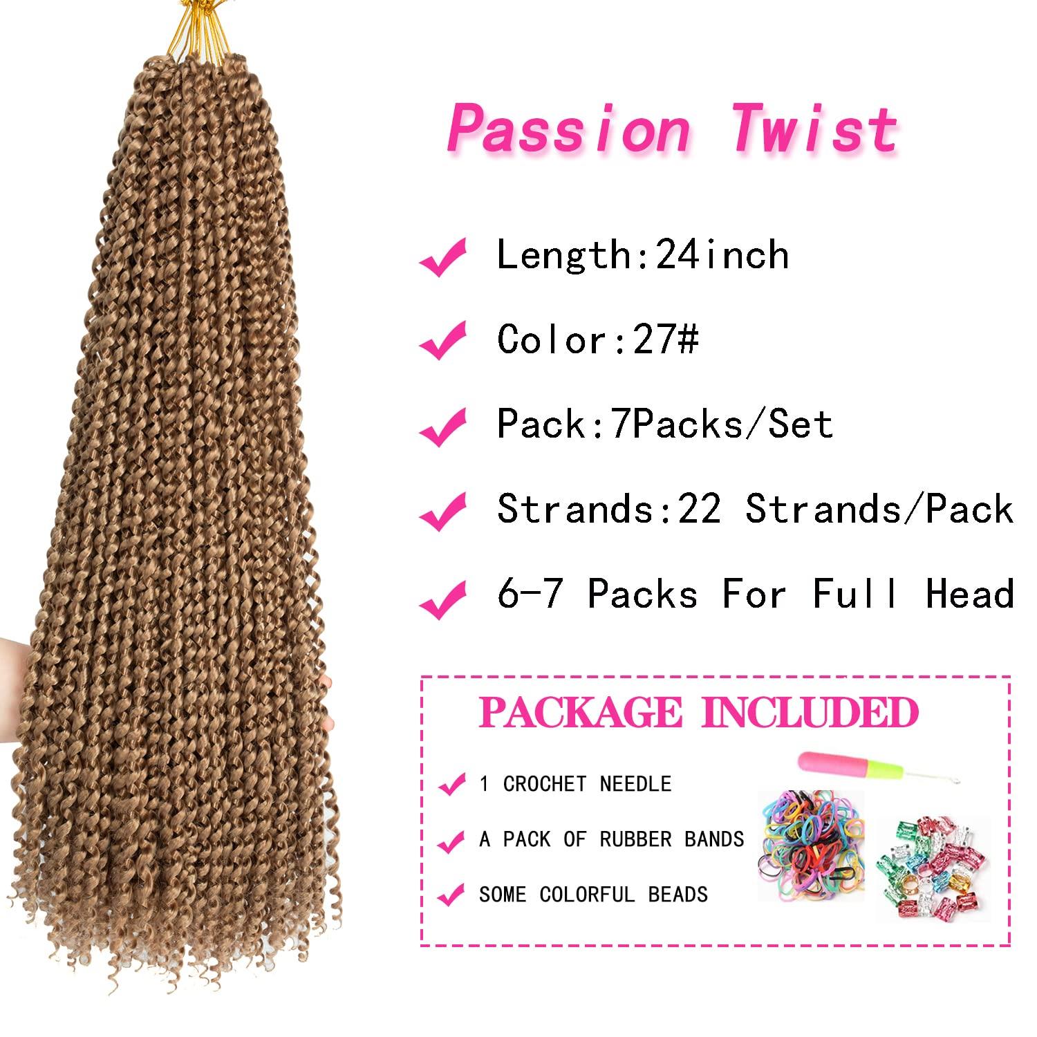 imageUbeleco Passion Twist Hair 18 Inch 6 Packs x22 strands pack132 Strands Full Head Water Wave Crochet Hair Long Curly Braiding Hair Spring Twist Braids Hair Extensions for Black Women27