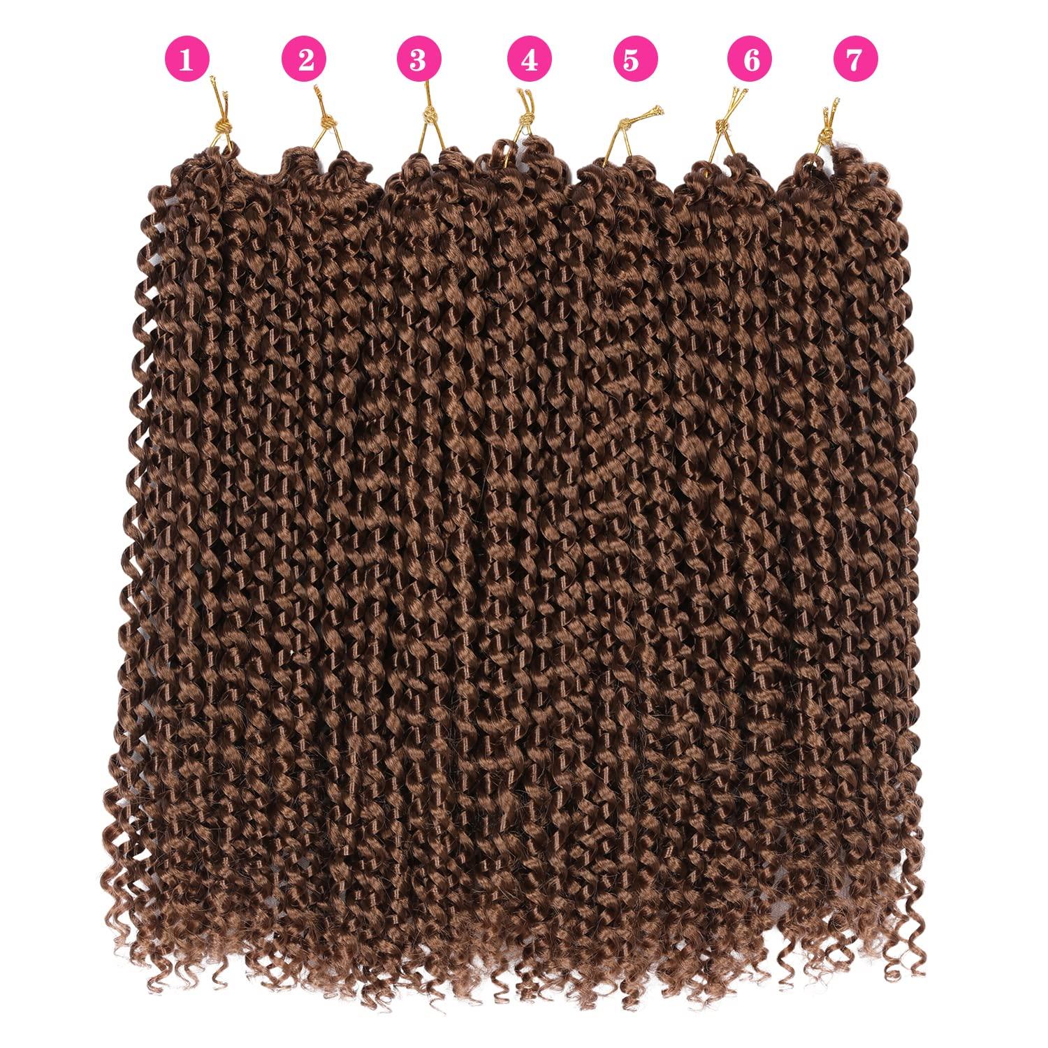 imageUbeleco Passion Twist Hair 18 Inch 6 Packs x22 strands pack132 Strands Full Head Water Wave Crochet Hair Long Curly Braiding Hair Spring Twist Braids Hair Extensions for Black Women30