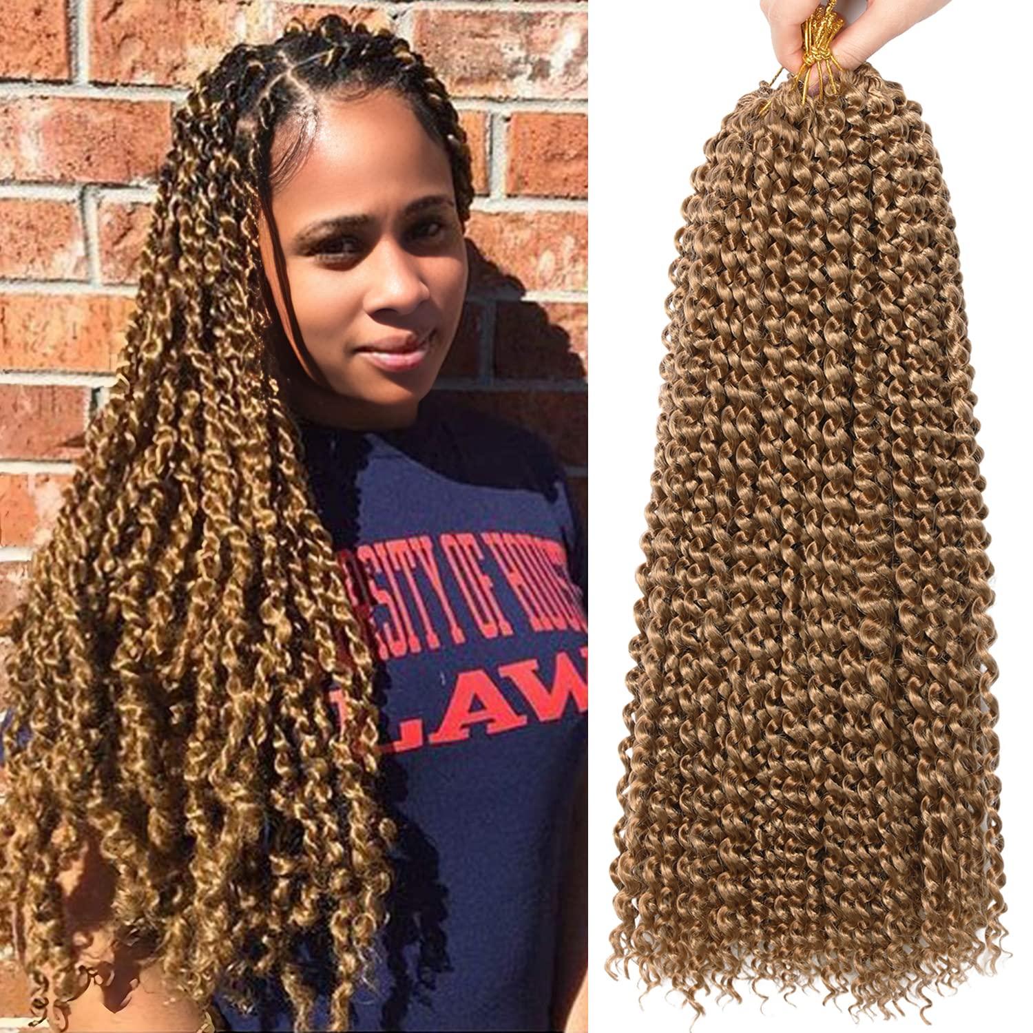 imageUbeleco Passion Twist Hair 18 Inch 6 Packs x22 strands pack132 Strands Full Head Water Wave Crochet Hair Long Curly Braiding Hair Spring Twist Braids Hair Extensions for Black Women27