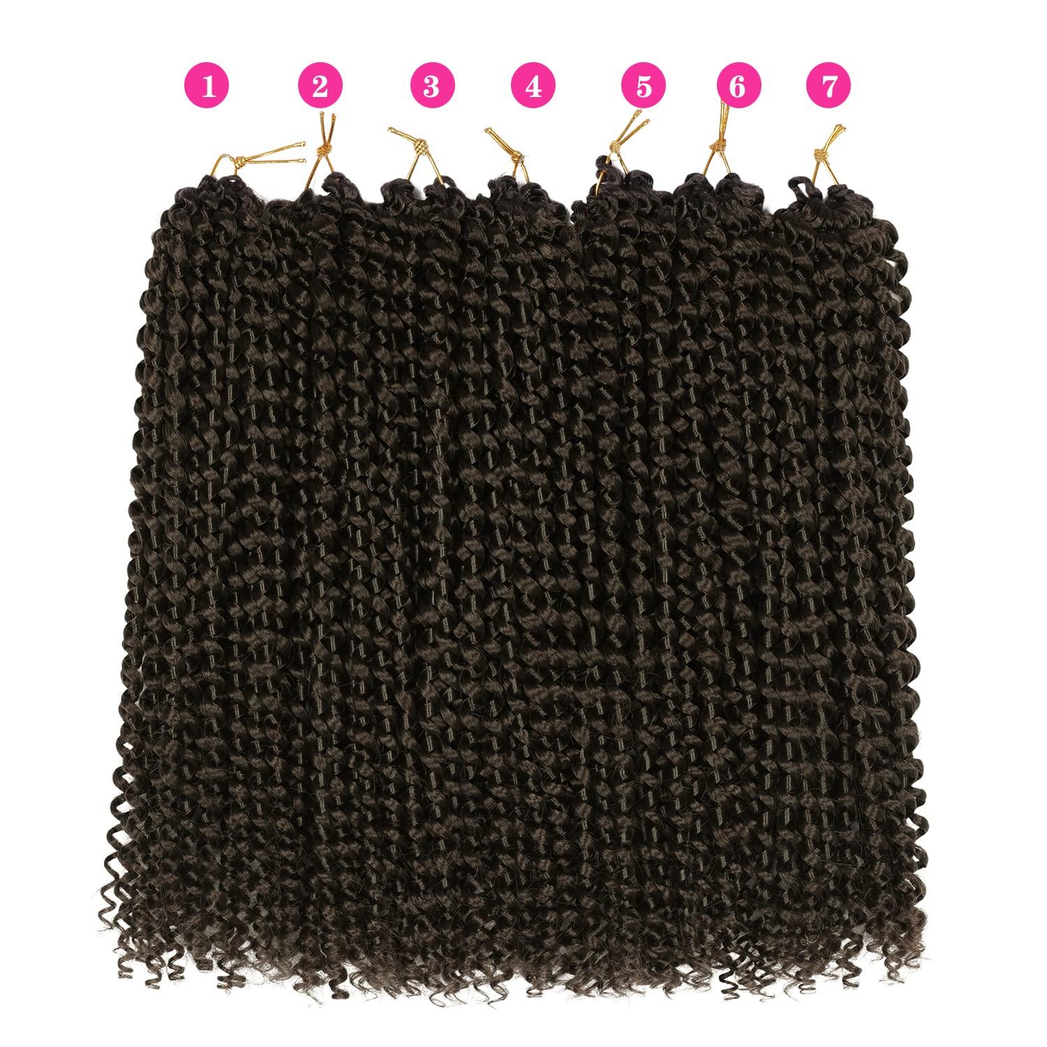 imageUbeleco Passion Twist Hair 18 Inch 6 Packs x22 strands pack132 Strands Full Head Water Wave Crochet Hair Long Curly Braiding Hair Spring Twist Braids Hair Extensions for Black Women4