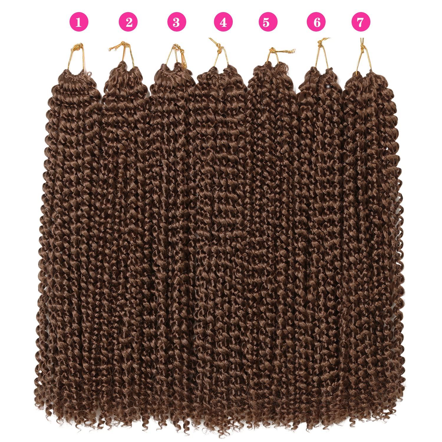 imageUbeleco Passion Twist Hair 18 Inch 6 Packs x22 strands pack132 Strands Full Head Water Wave Crochet Hair Long Curly Braiding Hair Spring Twist Braids Hair Extensions for Black Women30