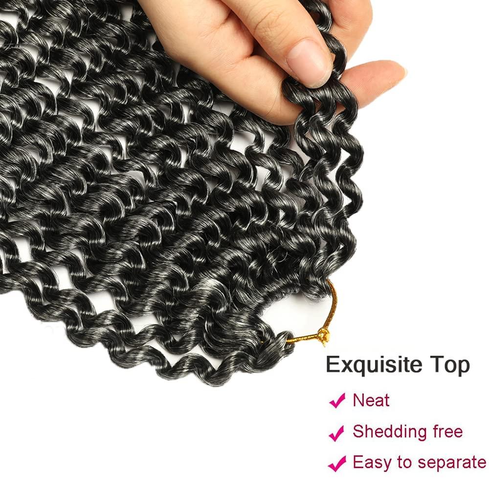 imageUbeleco Passion Twist Hair 18 Inch 6 Packs x22 strands pack132 Strands Full Head Water Wave Crochet Hair Long Curly Braiding Hair Spring Twist Braids Hair Extensions for Black Women1BGray
