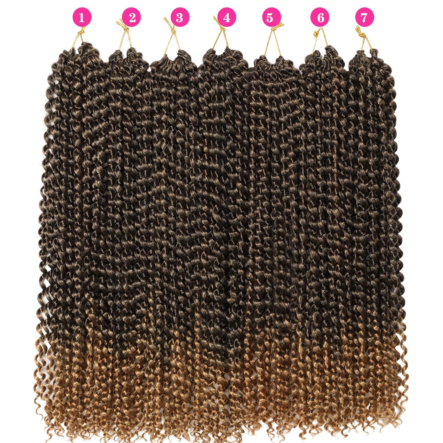imageUbeleco Passion Twist Hair 18 Inch 6 Packs x22 strands pack132 Strands Full Head Water Wave Crochet Hair Long Curly Braiding Hair Spring Twist Braids Hair Extensions for Black Women1B27