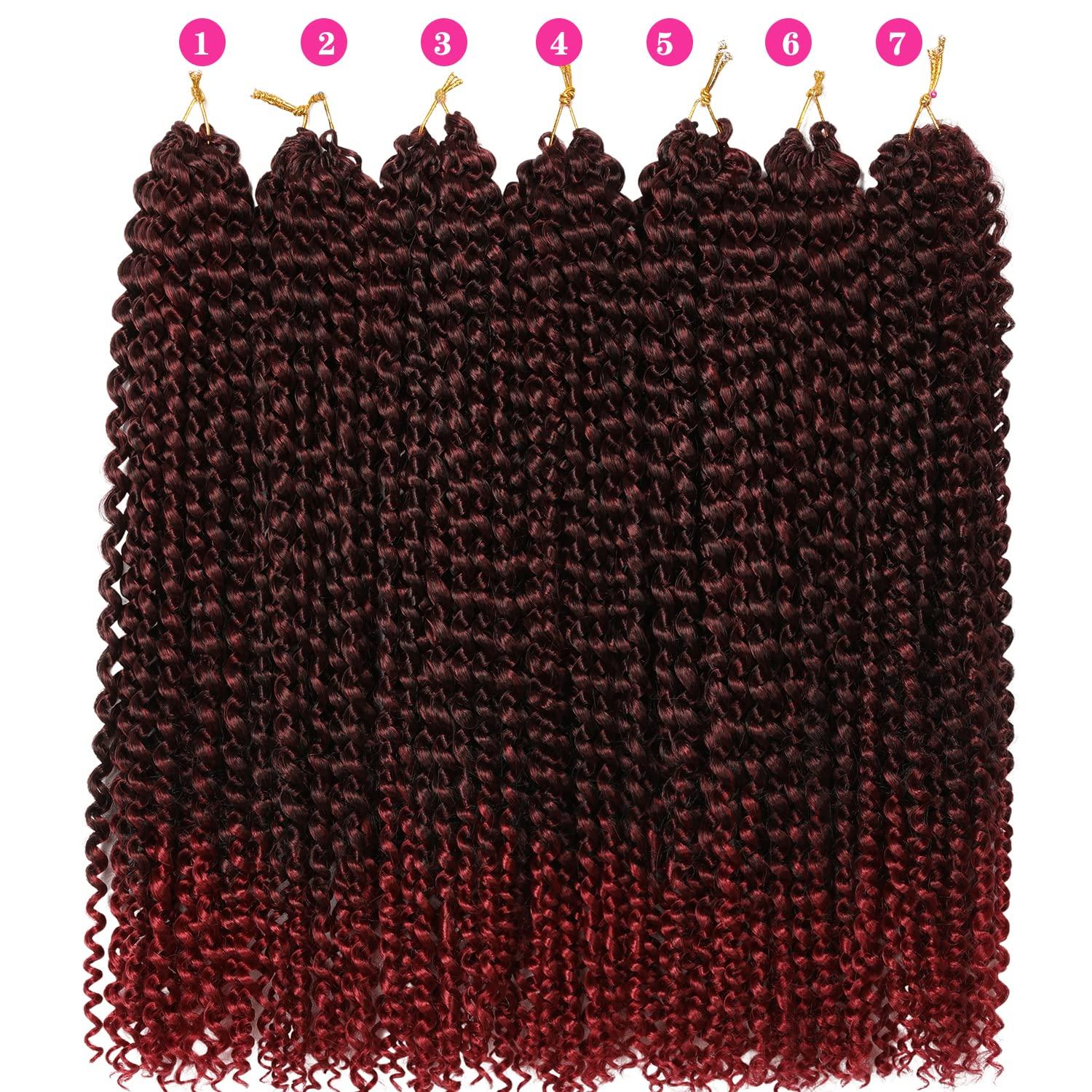 imageUbeleco Passion Twist Hair 18 Inch 6 Packs x22 strands pack132 Strands Full Head Water Wave Crochet Hair Long Curly Braiding Hair Spring Twist Braids Hair Extensions for Black Women1BBug