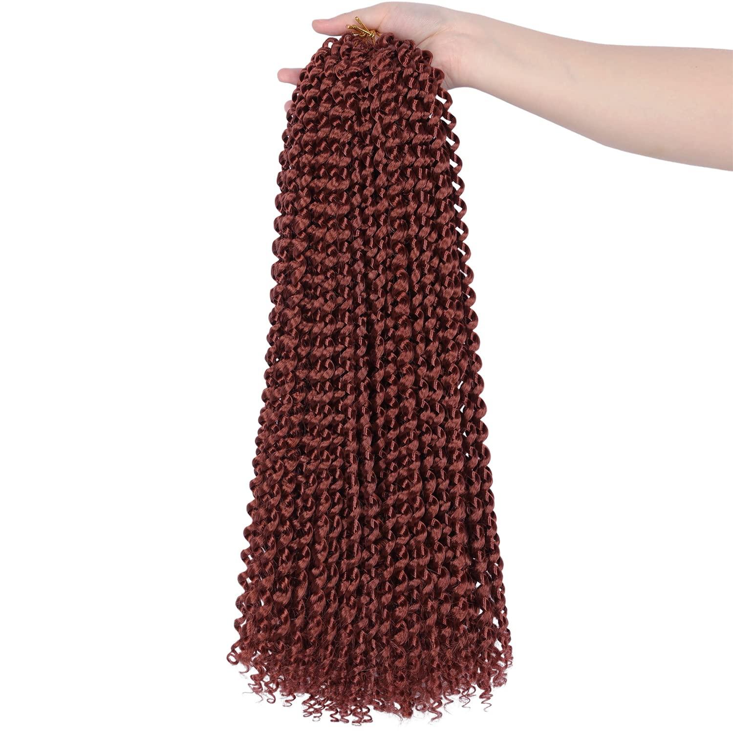 imageUbeleco Passion Twist Hair 18 Inch 6 Packs x22 strands pack132 Strands Full Head Water Wave Crochet Hair Long Curly Braiding Hair Spring Twist Braids Hair Extensions for Black Women350