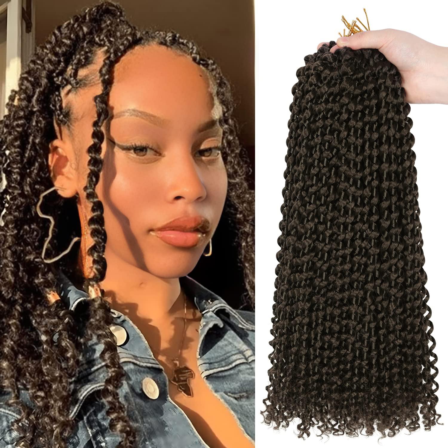 imageUbeleco Passion Twist Hair 18 Inch 6 Packs x22 strands pack132 Strands Full Head Water Wave Crochet Hair Long Curly Braiding Hair Spring Twist Braids Hair Extensions for Black Women4
