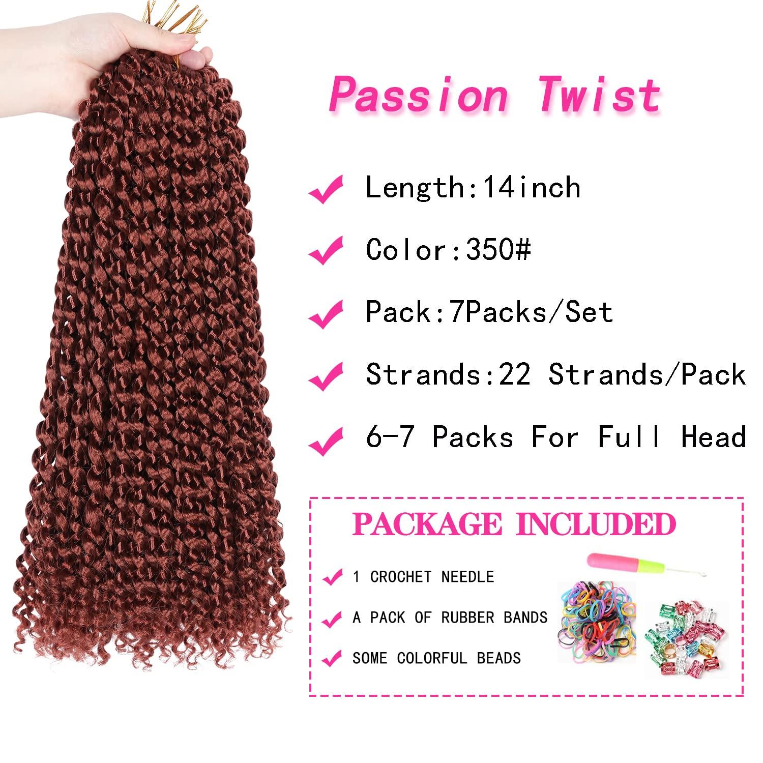 imageUbeleco Passion Twist Hair 18 Inch 6 Packs x22 strands pack132 Strands Full Head Water Wave Crochet Hair Long Curly Braiding Hair Spring Twist Braids Hair Extensions for Black Women350