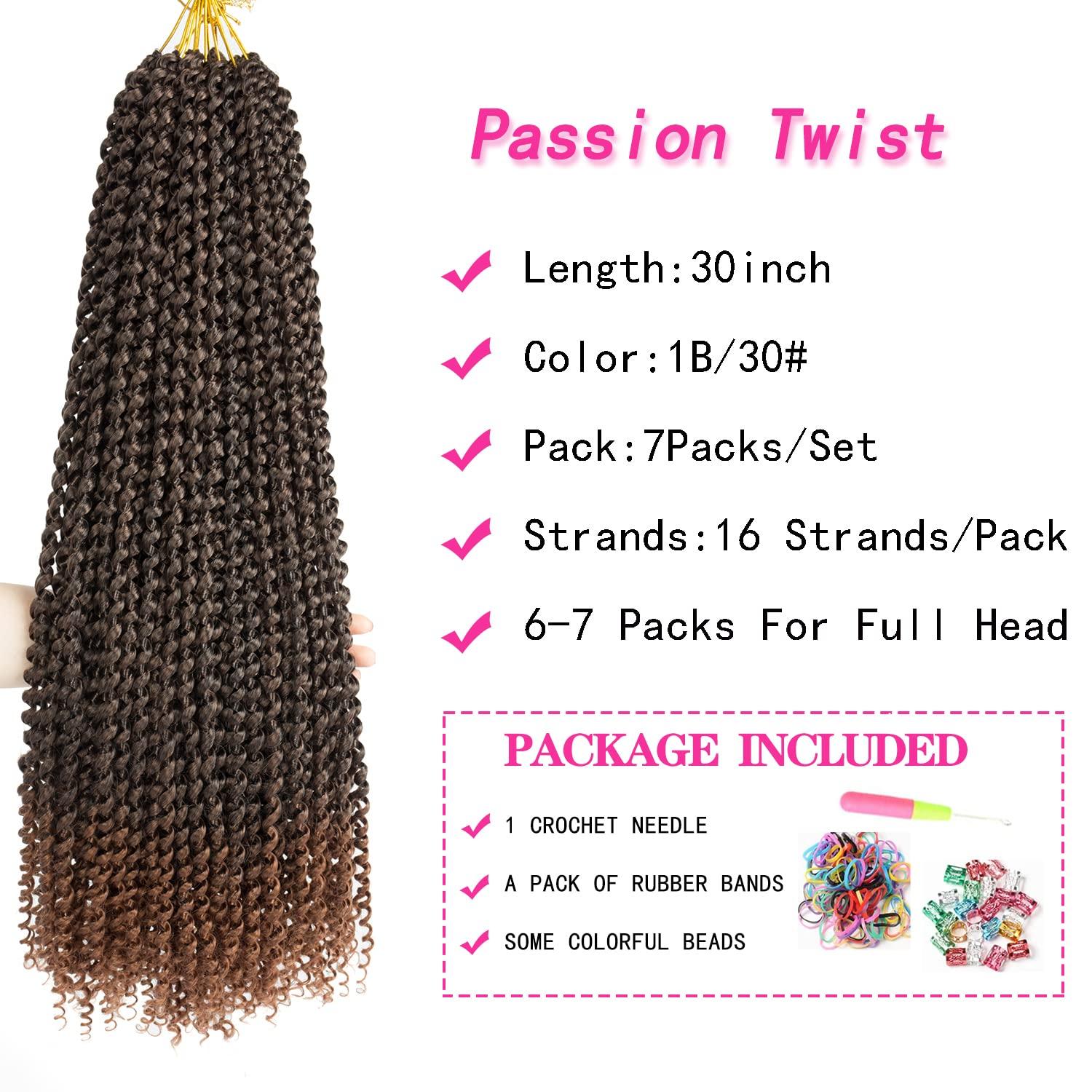 imageUbeleco Passion Twist Hair 18 Inch 6 Packs x22 strands pack132 Strands Full Head Water Wave Crochet Hair Long Curly Braiding Hair Spring Twist Braids Hair Extensions for Black Women1B30