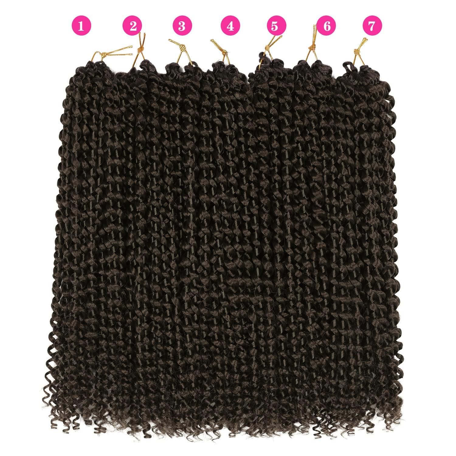 imageUbeleco Passion Twist Hair 18 Inch 6 Packs x22 strands pack132 Strands Full Head Water Wave Crochet Hair Long Curly Braiding Hair Spring Twist Braids Hair Extensions for Black Women4