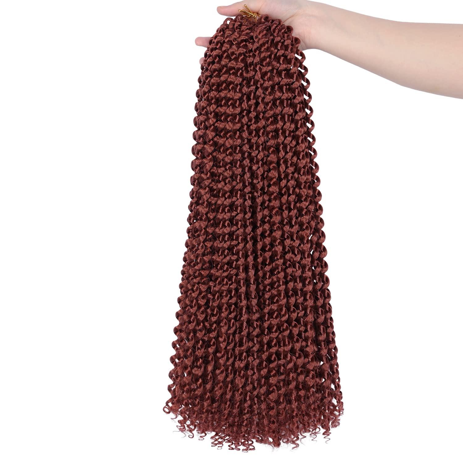 imageUbeleco Passion Twist Hair 18 Inch 6 Packs x22 strands pack132 Strands Full Head Water Wave Crochet Hair Long Curly Braiding Hair Spring Twist Braids Hair Extensions for Black Women350