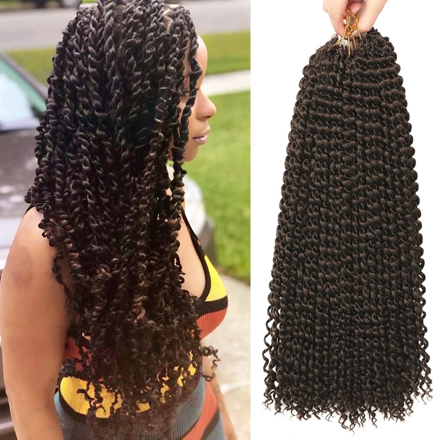 imageUbeleco Passion Twist Hair 18 Inch 6 Packs x22 strands pack132 Strands Full Head Water Wave Crochet Hair Long Curly Braiding Hair Spring Twist Braids Hair Extensions for Black Women4