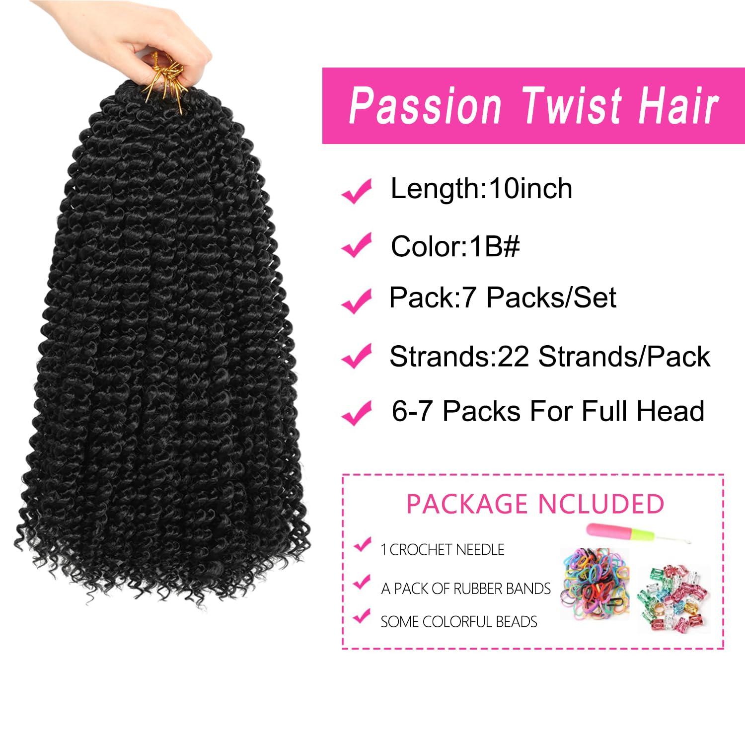 imageUbeleco Passion Twist Hair 18 Inch 6 Packs x22 strands pack132 Strands Full Head Water Wave Crochet Hair Long Curly Braiding Hair Spring Twist Braids Hair Extensions for Black Women1B