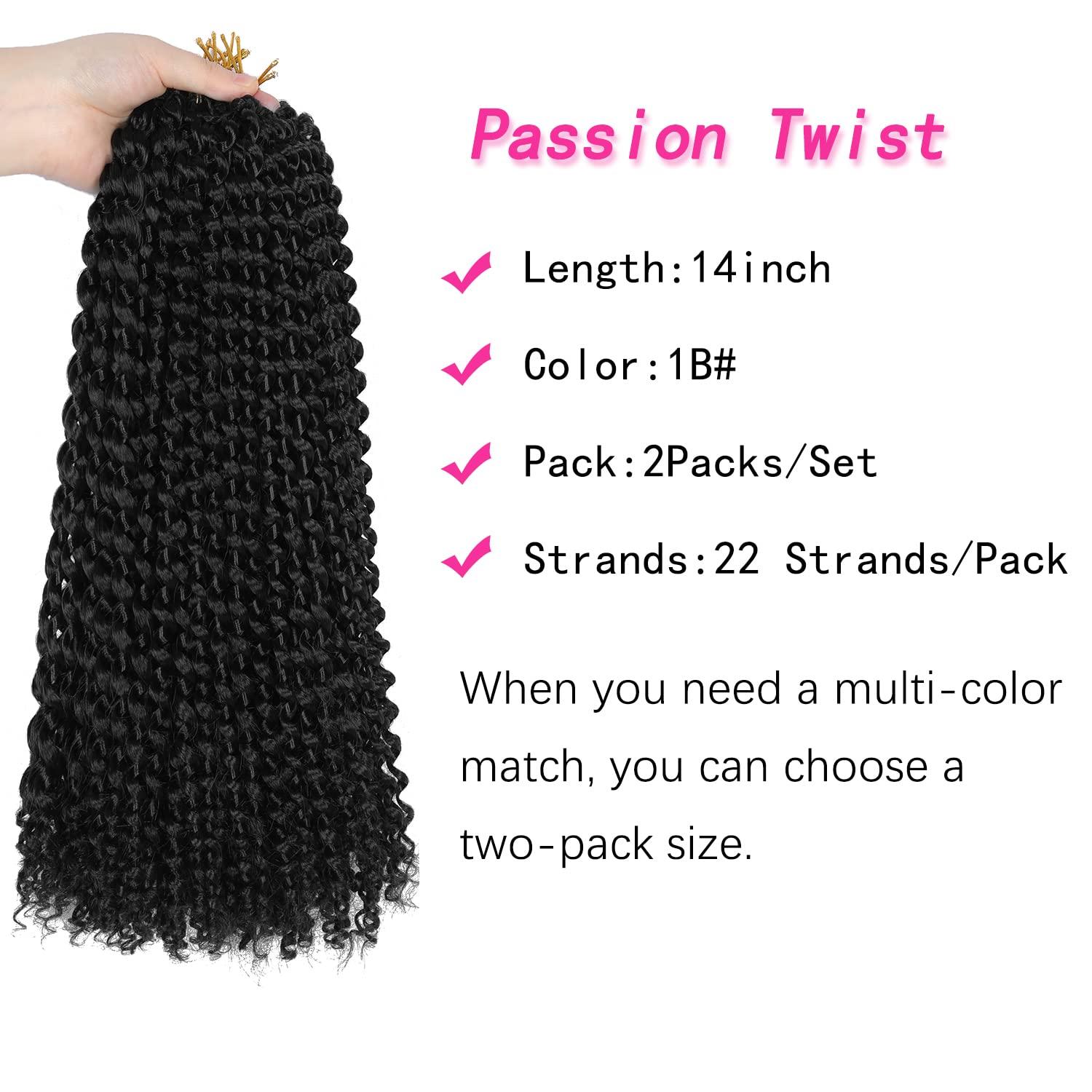 imageUbeleco Passion Twist Hair 18 Inch 6 Packs x22 strands pack132 Strands Full Head Water Wave Crochet Hair Long Curly Braiding Hair Spring Twist Braids Hair Extensions for Black Women1B