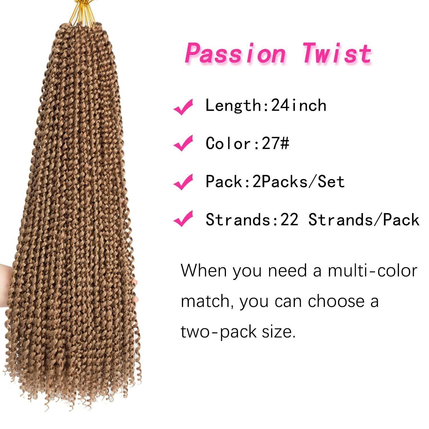 imageUbeleco Passion Twist Hair 18 Inch 6 Packs x22 strands pack132 Strands Full Head Water Wave Crochet Hair Long Curly Braiding Hair Spring Twist Braids Hair Extensions for Black Women27