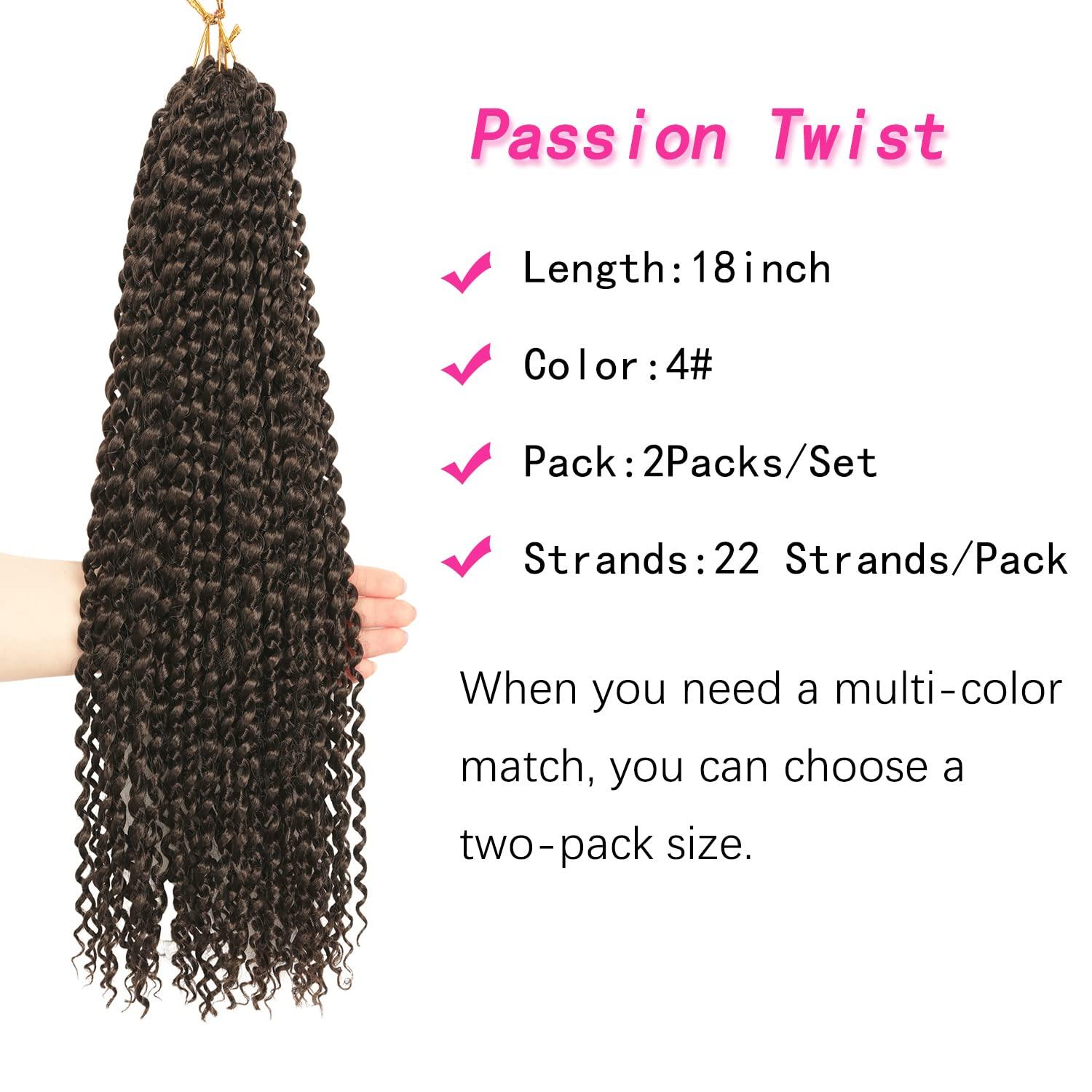 imageUbeleco Passion Twist Hair 18 Inch 6 Packs x22 strands pack132 Strands Full Head Water Wave Crochet Hair Long Curly Braiding Hair Spring Twist Braids Hair Extensions for Black Women4