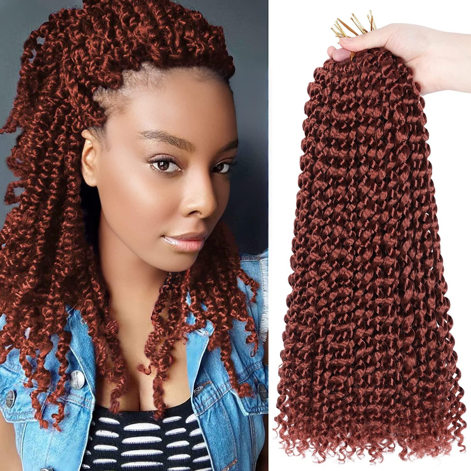 imageUbeleco Passion Twist Hair 18 Inch 6 Packs x22 strands pack132 Strands Full Head Water Wave Crochet Hair Long Curly Braiding Hair Spring Twist Braids Hair Extensions for Black Women350