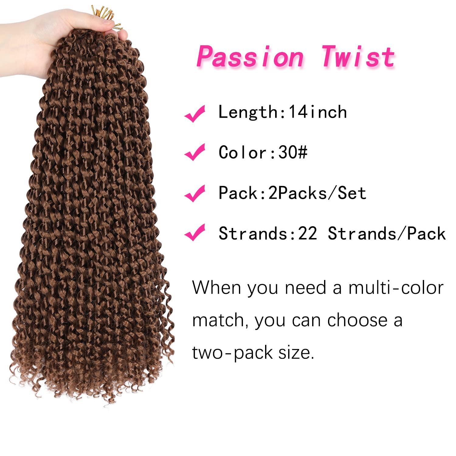 imageUbeleco Passion Twist Hair 18 Inch 6 Packs x22 strands pack132 Strands Full Head Water Wave Crochet Hair Long Curly Braiding Hair Spring Twist Braids Hair Extensions for Black Women30