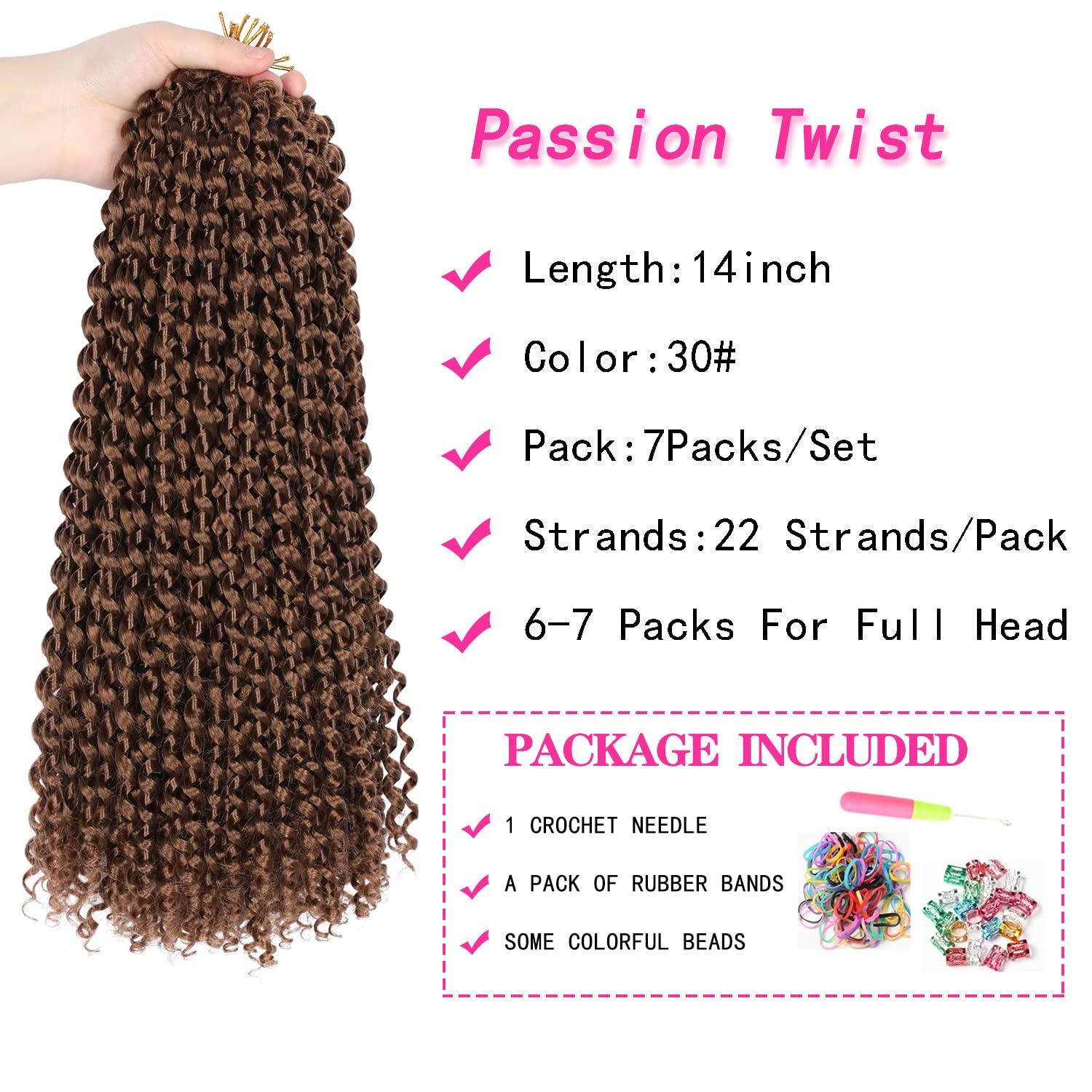 imageUbeleco Passion Twist Hair 18 Inch 6 Packs x22 strands pack132 Strands Full Head Water Wave Crochet Hair Long Curly Braiding Hair Spring Twist Braids Hair Extensions for Black Women30