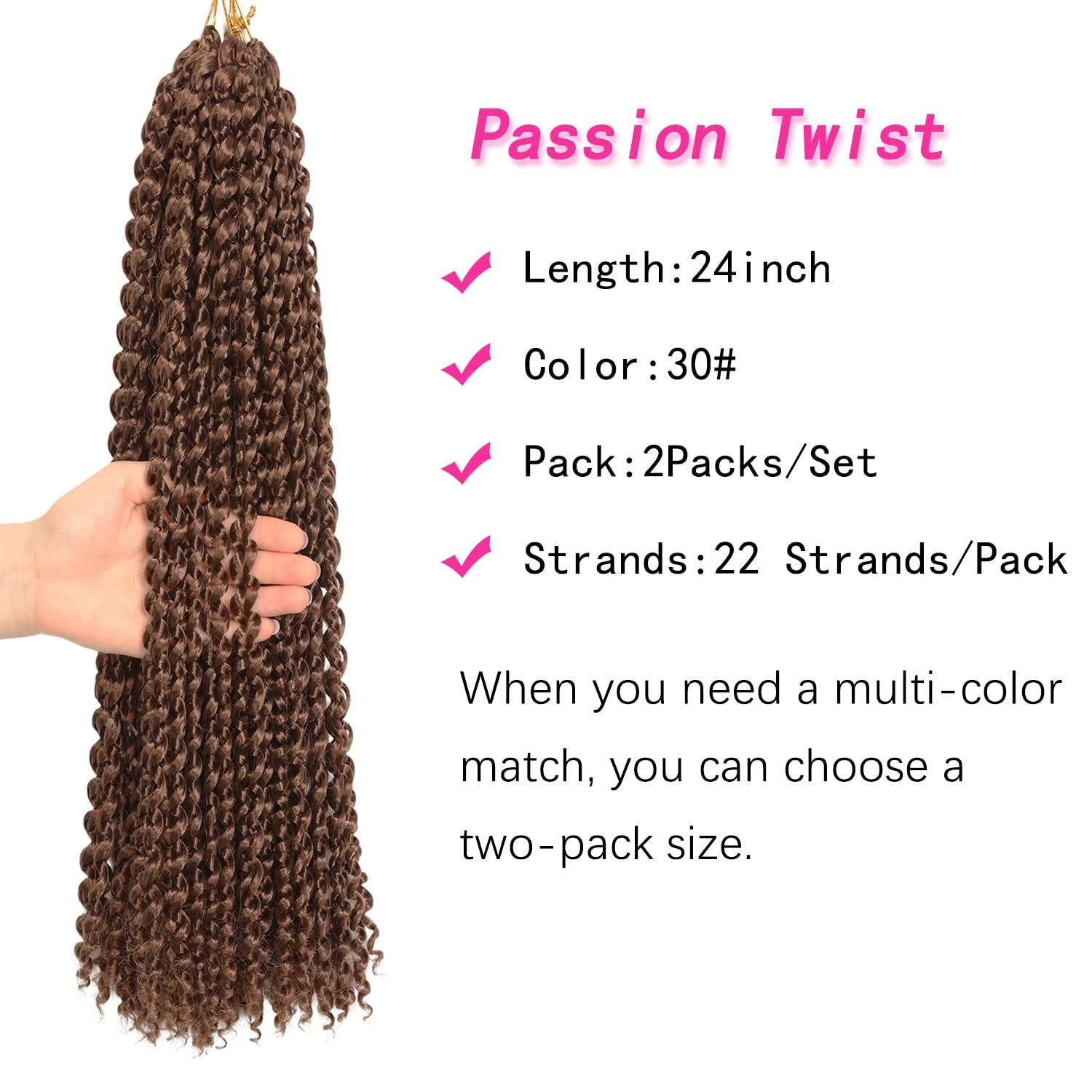 imageUbeleco Passion Twist Hair 18 Inch 6 Packs x22 strands pack132 Strands Full Head Water Wave Crochet Hair Long Curly Braiding Hair Spring Twist Braids Hair Extensions for Black Women30