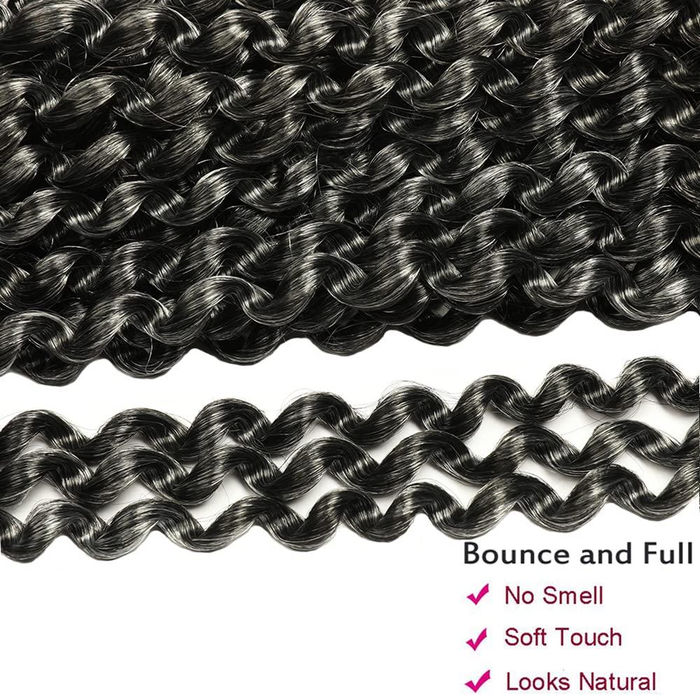 imageUbeleco Passion Twist Hair 18 Inch 6 Packs x22 strands pack132 Strands Full Head Water Wave Crochet Hair Long Curly Braiding Hair Spring Twist Braids Hair Extensions for Black Women1BGray