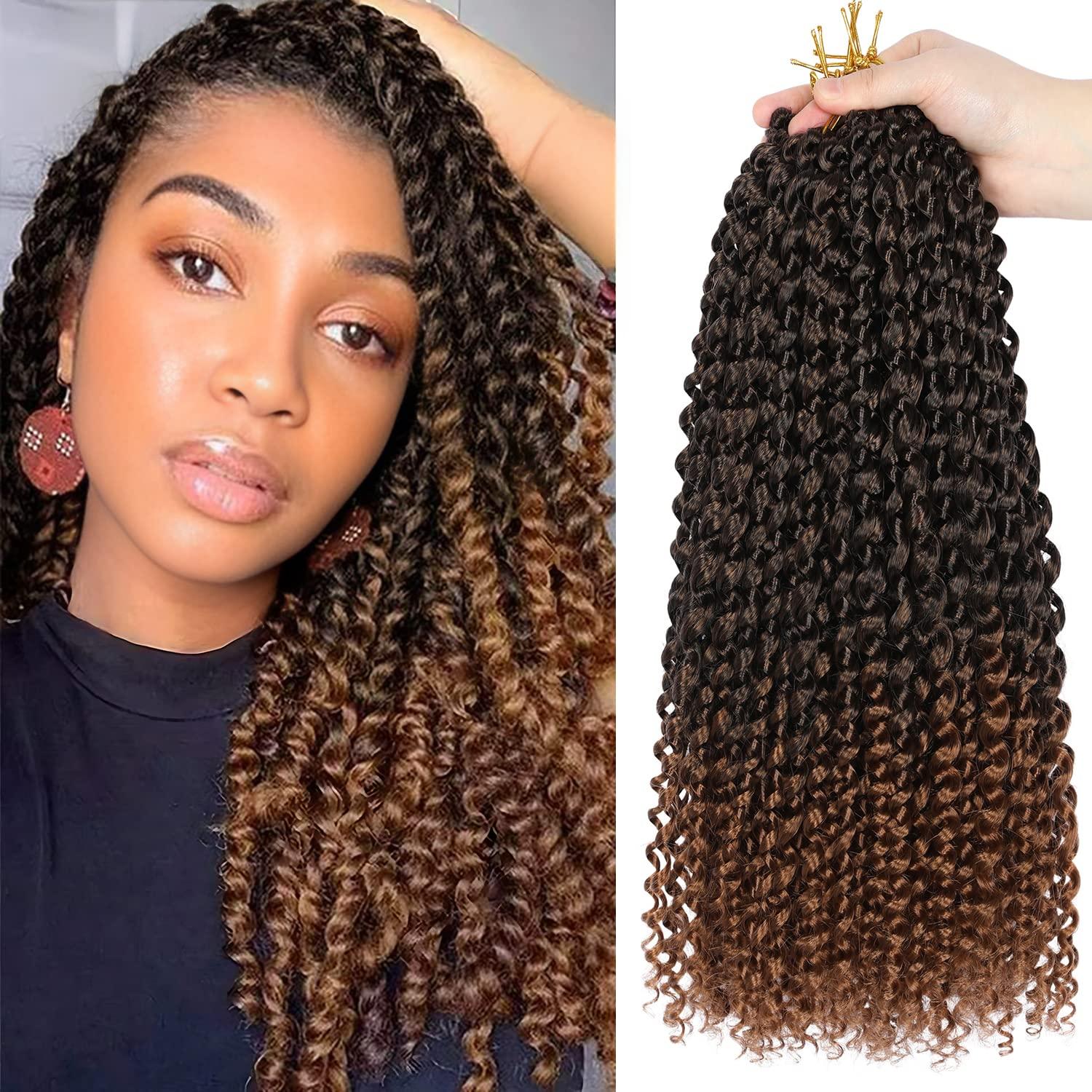 imageUbeleco Passion Twist Hair 18 Inch 6 Packs x22 strands pack132 Strands Full Head Water Wave Crochet Hair Long Curly Braiding Hair Spring Twist Braids Hair Extensions for Black Women1B30