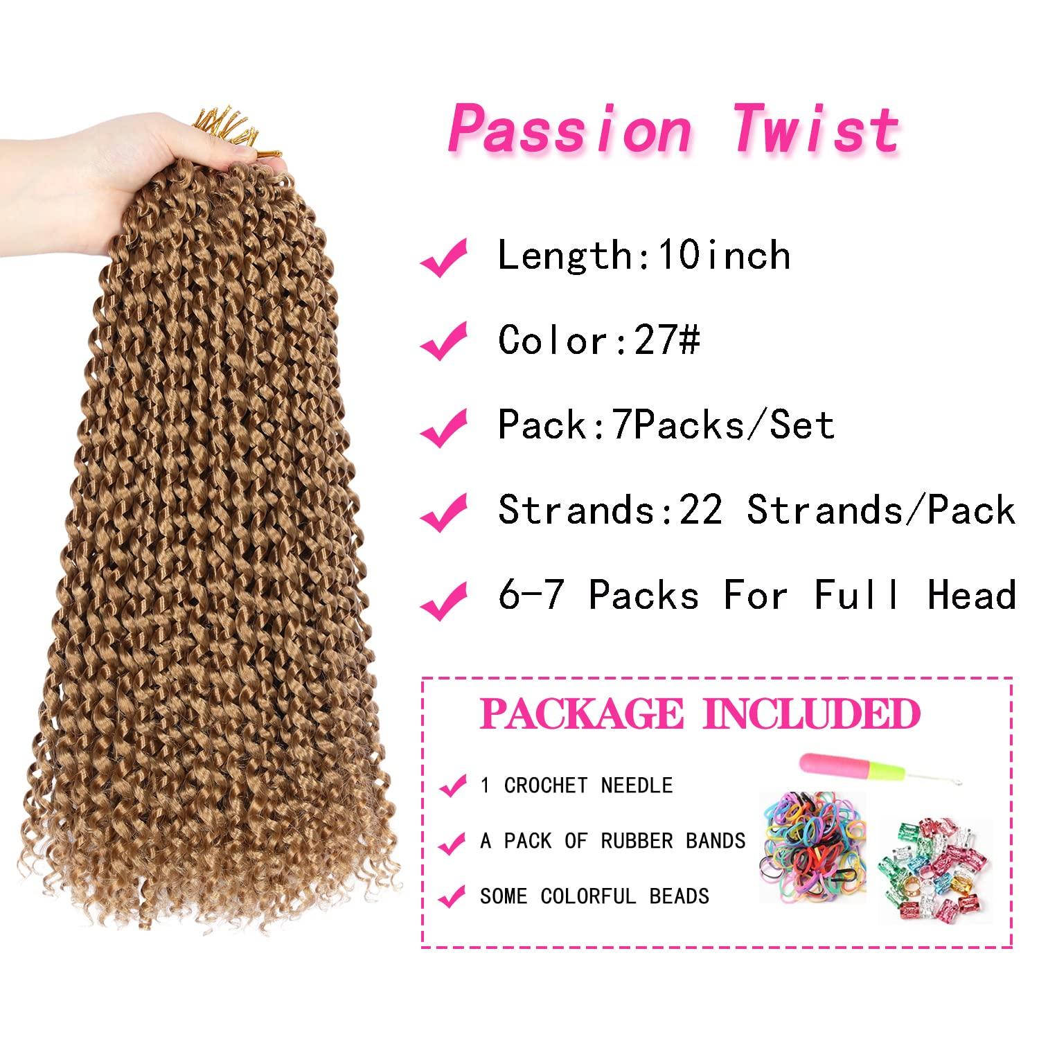 imageUbeleco Passion Twist Hair 18 Inch 6 Packs x22 strands pack132 Strands Full Head Water Wave Crochet Hair Long Curly Braiding Hair Spring Twist Braids Hair Extensions for Black Women27