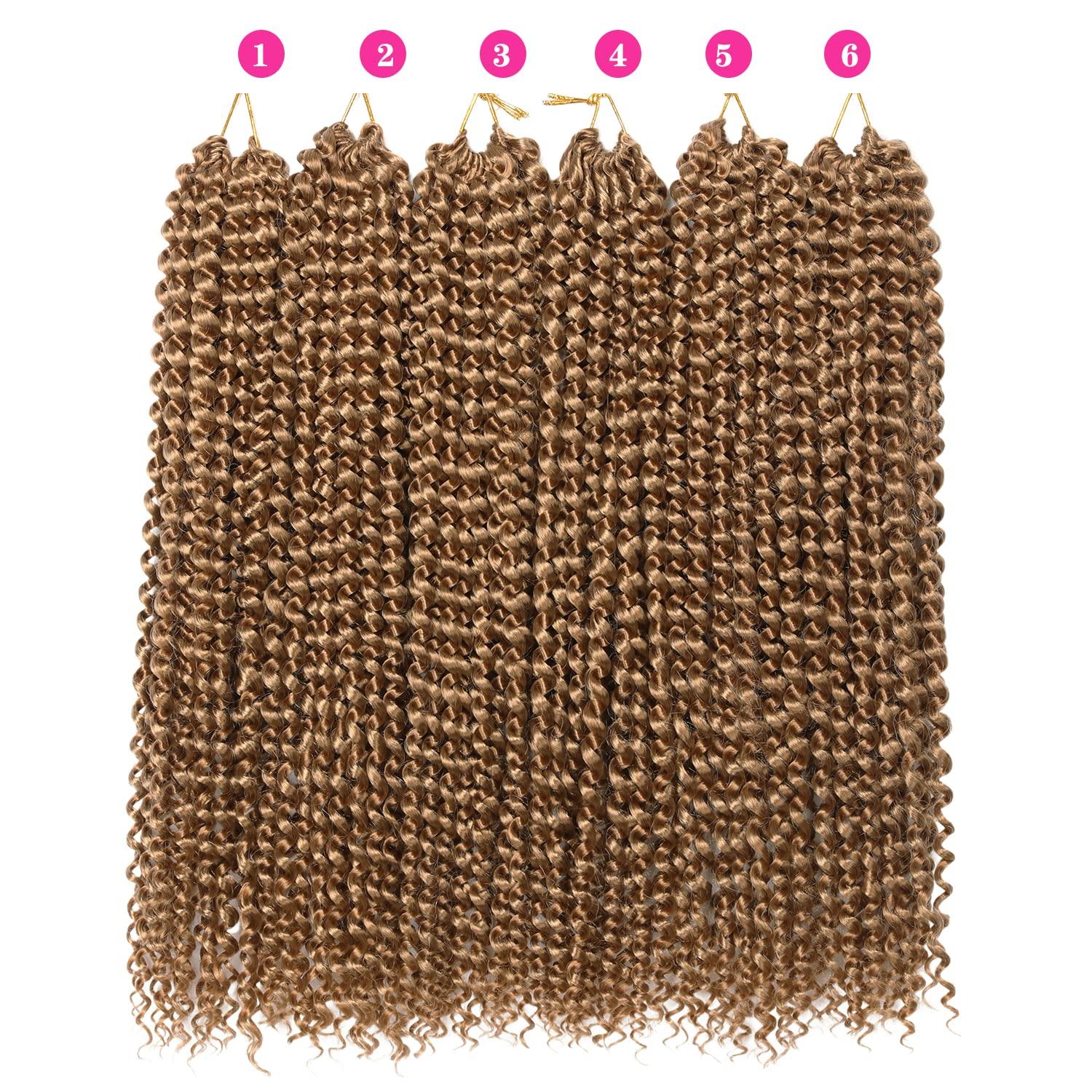 imageUbeleco Passion Twist Hair 18 Inch 6 Packs x22 strands pack132 Strands Full Head Water Wave Crochet Hair Long Curly Braiding Hair Spring Twist Braids Hair Extensions for Black Women27