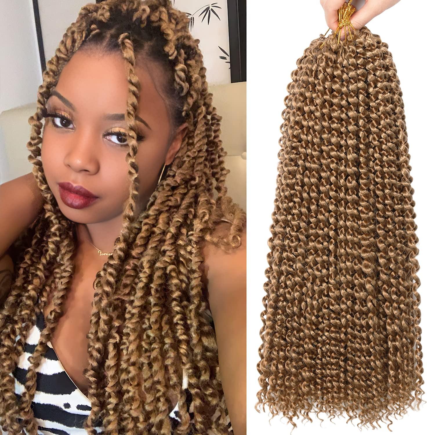 imageUbeleco Passion Twist Hair 18 Inch 6 Packs x22 strands pack132 Strands Full Head Water Wave Crochet Hair Long Curly Braiding Hair Spring Twist Braids Hair Extensions for Black Women27