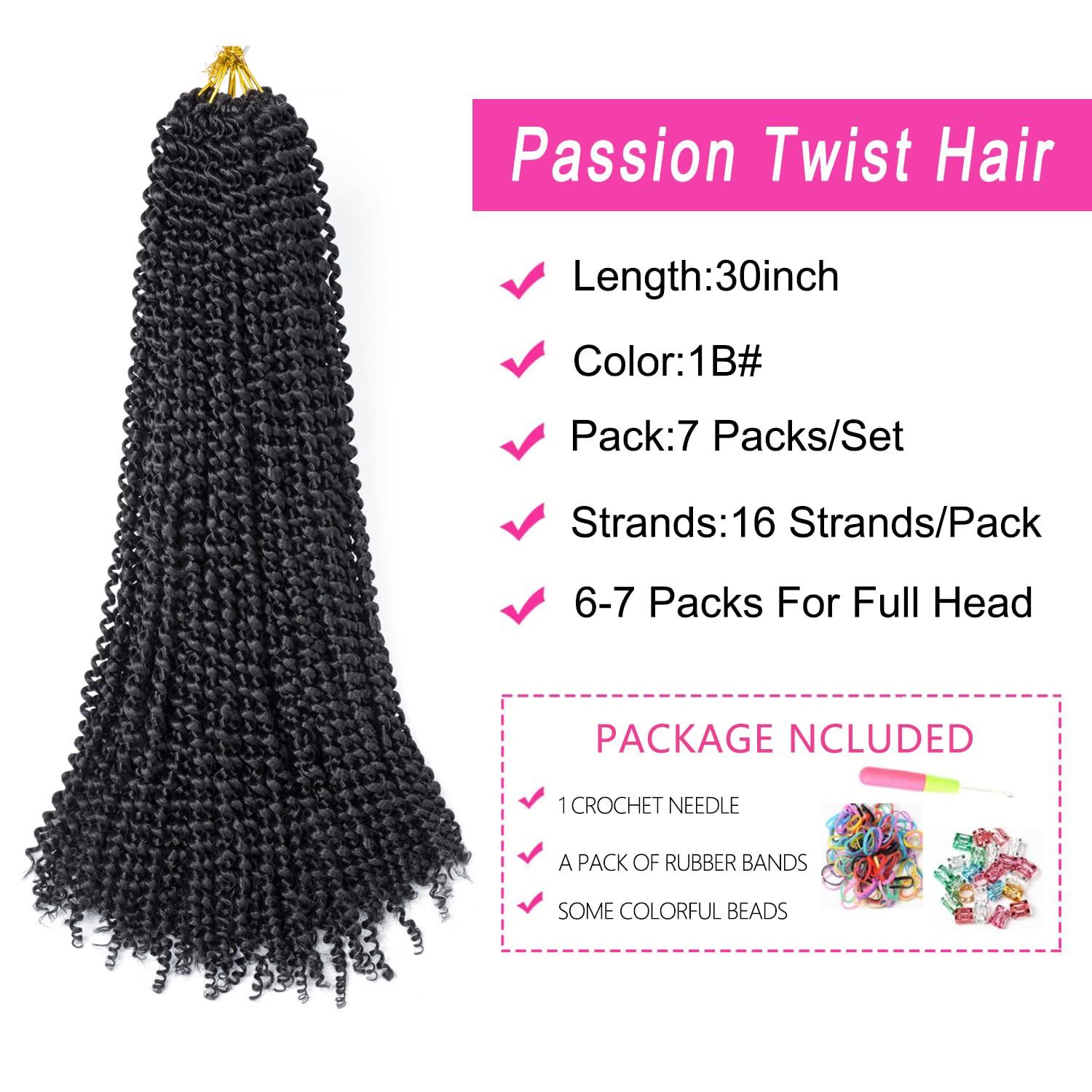 imageUbeleco Passion Twist Hair 18 Inch 6 Packs x22 strands pack132 Strands Full Head Water Wave Crochet Hair Long Curly Braiding Hair Spring Twist Braids Hair Extensions for Black Women1B
