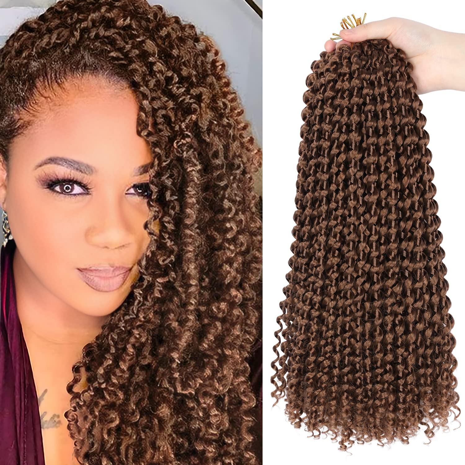 imageUbeleco Passion Twist Hair 18 Inch 6 Packs x22 strands pack132 Strands Full Head Water Wave Crochet Hair Long Curly Braiding Hair Spring Twist Braids Hair Extensions for Black Women30