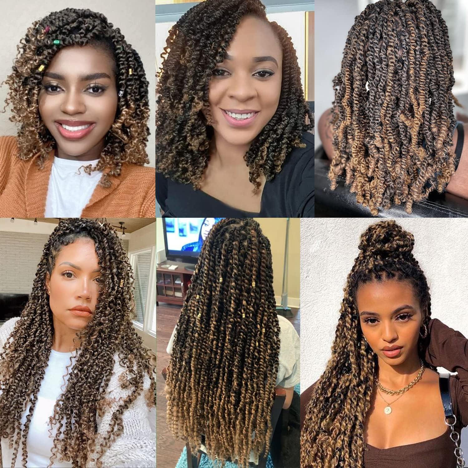 imageUbeleco Passion Twist Hair 18 Inch 6 Packs x22 strands pack132 Strands Full Head Water Wave Crochet Hair Long Curly Braiding Hair Spring Twist Braids Hair Extensions for Black Women1B27